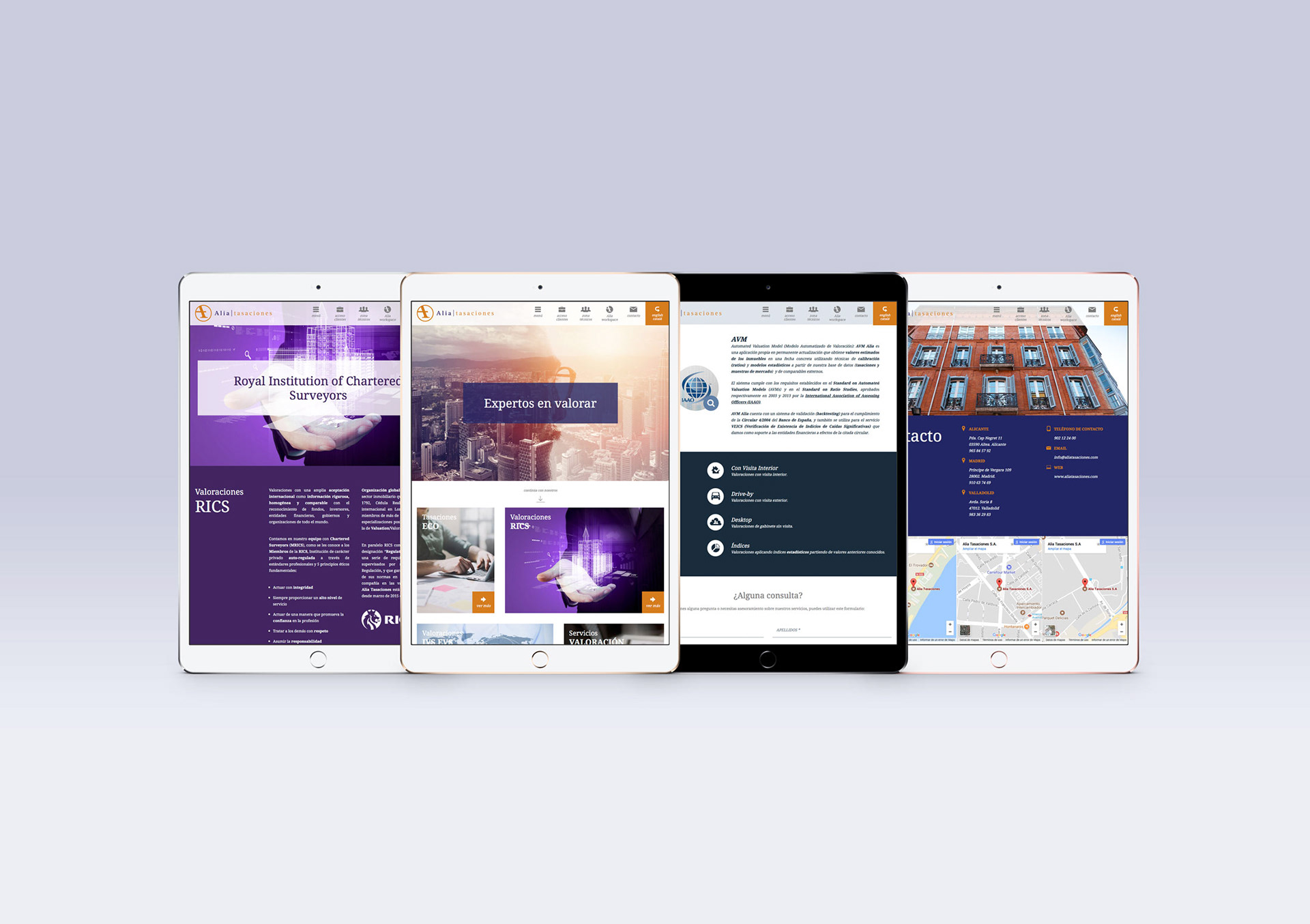 Web Alia Tasaciones. Global y Punto
