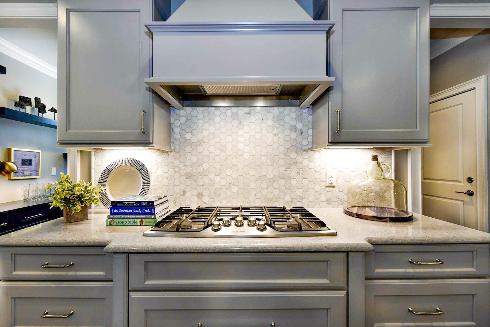 Personal Selections: Tile, flooring, and lighting. Other selections made by Merchandising Concepts. Photo Credit: Stanley Martin Homes.