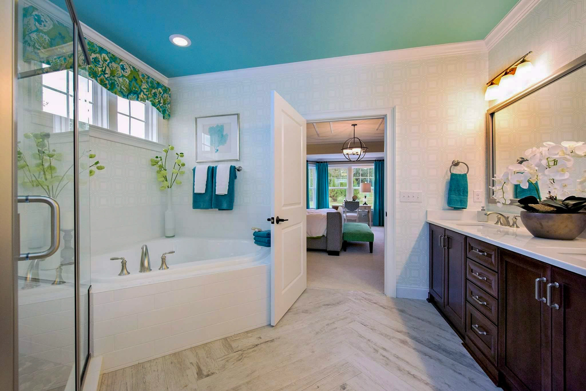 Personal Selections: Tile & lighting. Other selections made by Model Home Interiors. Photo Credit: Stanley Martin Homes.