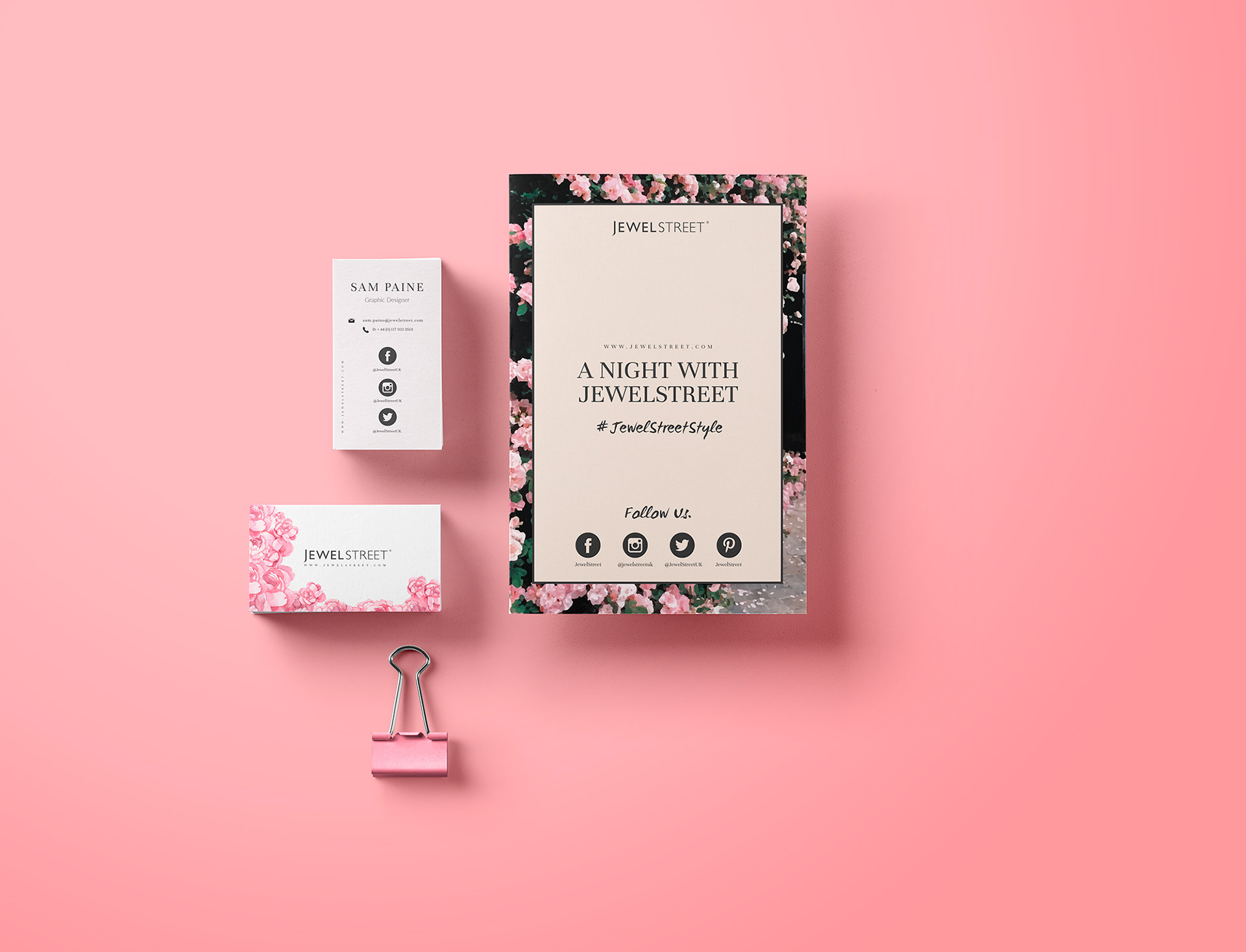JewelStreet Stationary: Business Cards & 'Blogger Hangout Postcard'