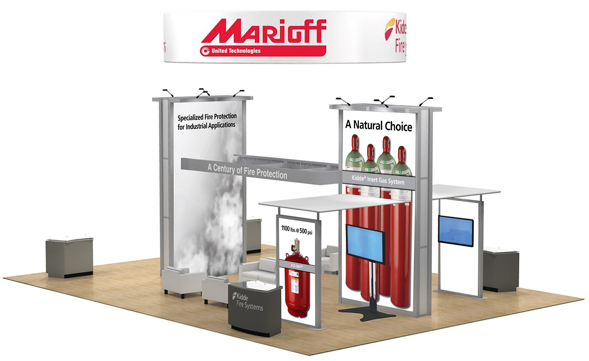 Kidde Fire Systems & Marioff Booth Render - 2018 NFPA