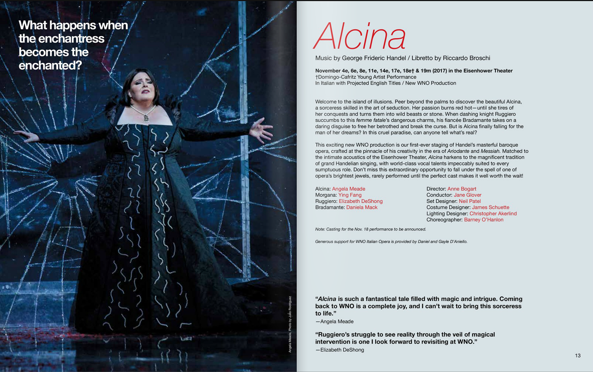 Angela Meade, The John F. kennedy Center for the Performing Arts, Magazine