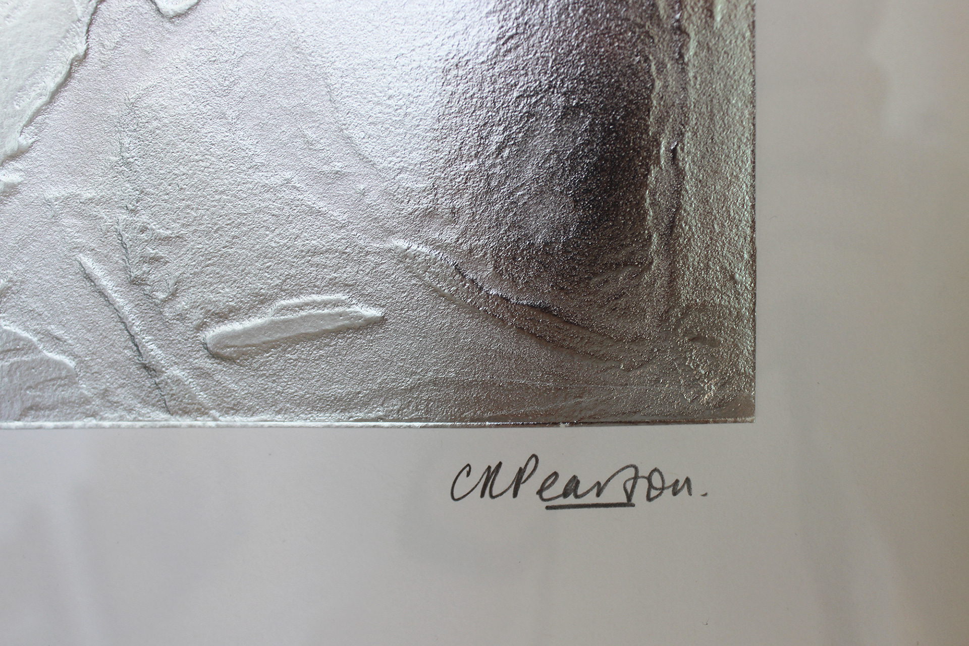 'Metallic Gestures II' (SOLD) / Carborundum embossing with metallic chine-collé on 300gsm Snowdon cartridge paper / Copyright © Christopher Pearson 2017