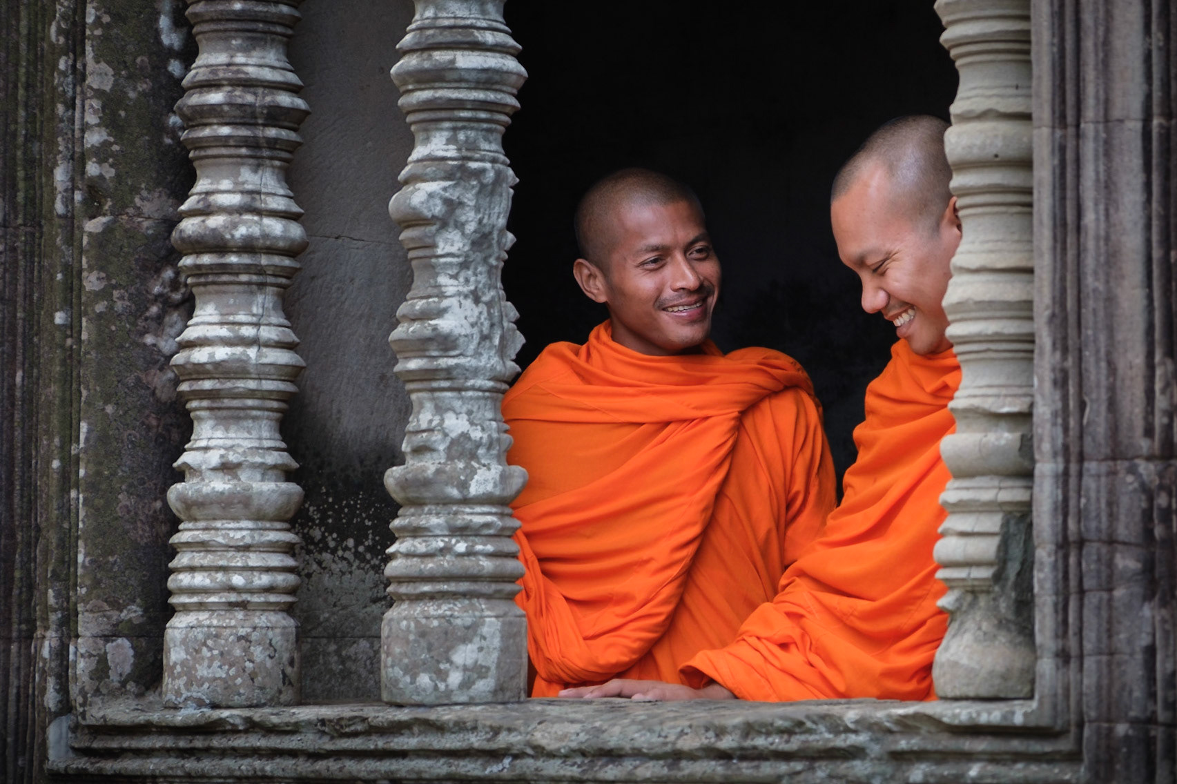 Buddhist monks in Angkor Wat