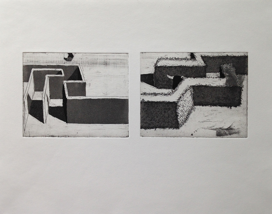 Labyrinthes - Pointe sèche et eau forte - 25 x 32 cm