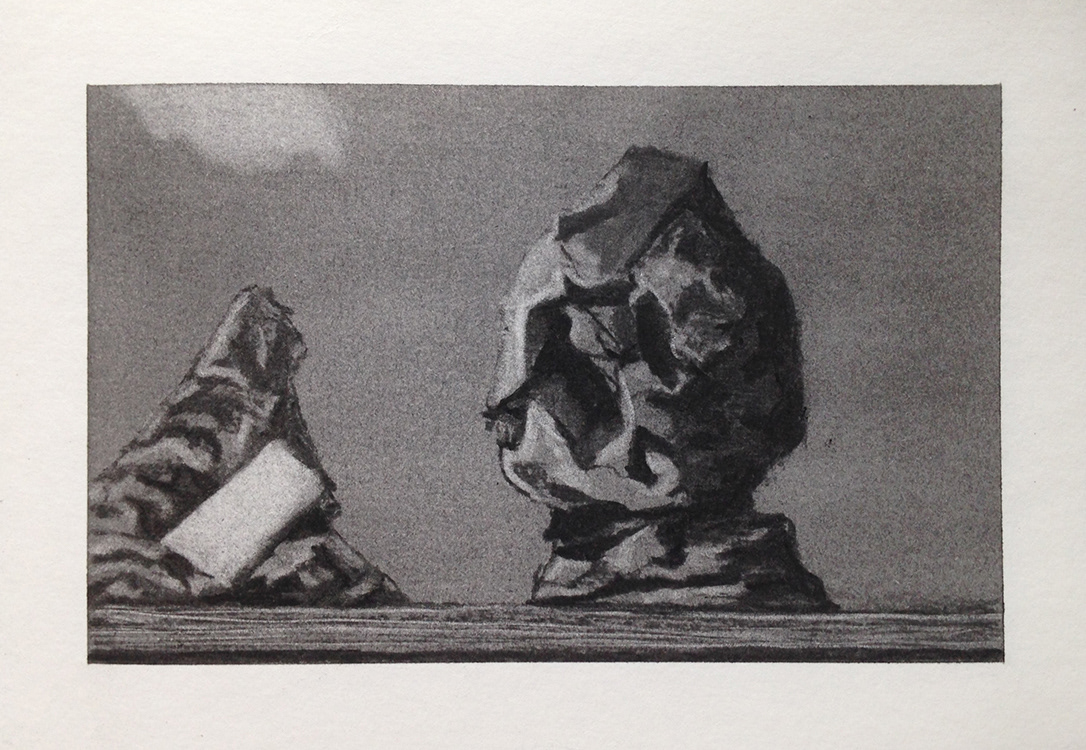 Nostalgie au premier degré - fusain sur papier - 14 x 21 cm
