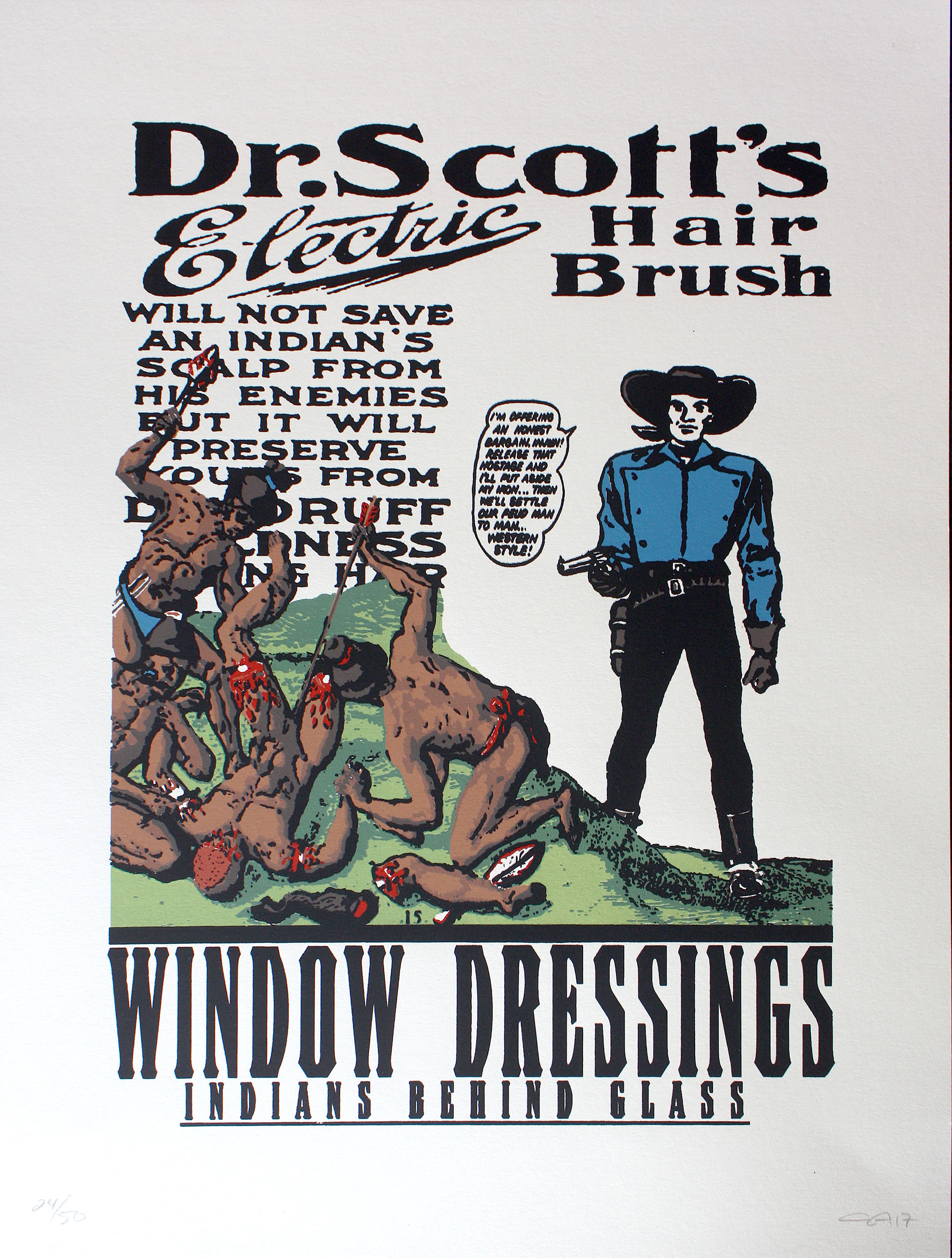 Window Dressings, Indians Behind Glass, Jacob Meders (Phoenix, Arizona), screenprint, $400