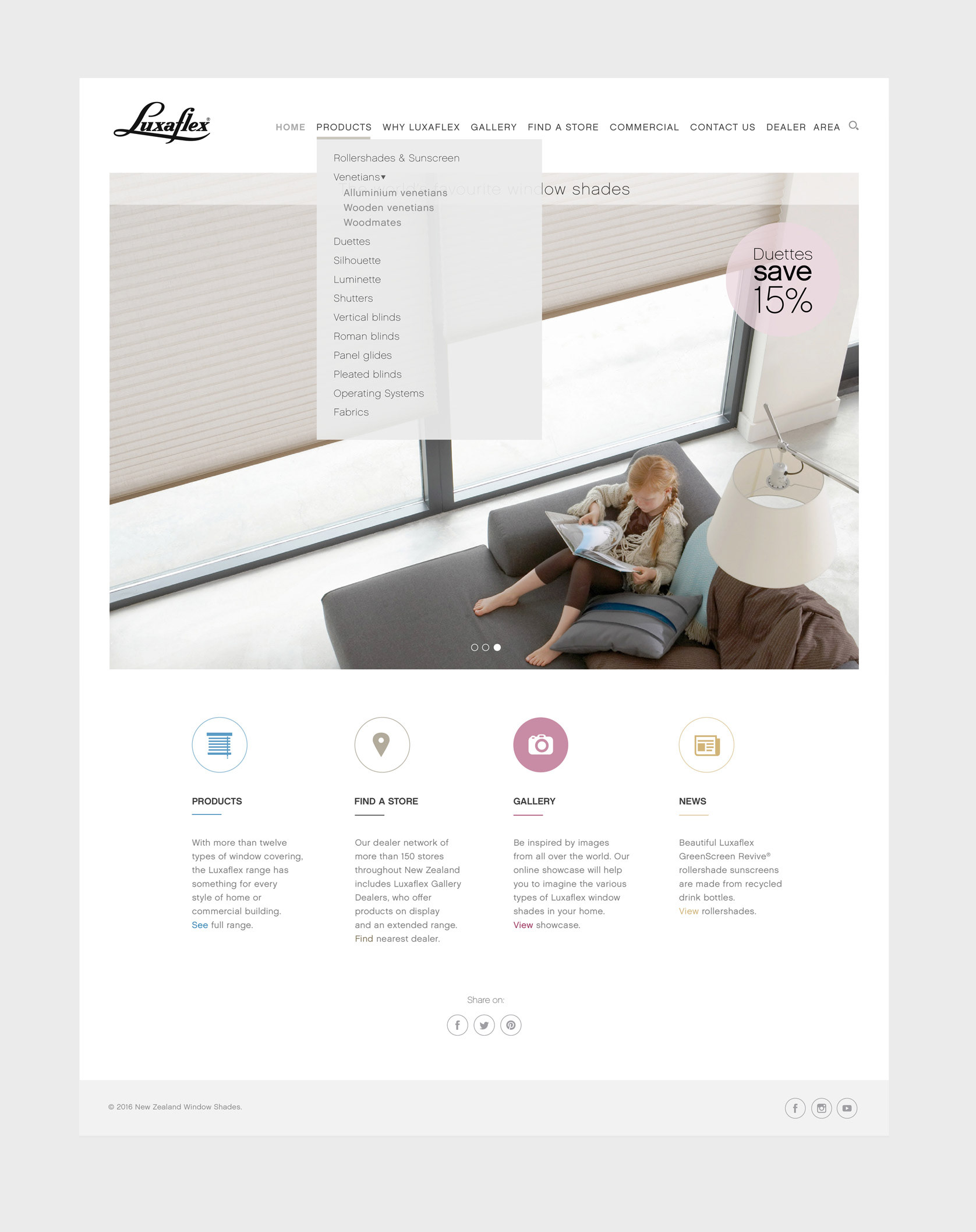 web design, luxaflex, branding, nz