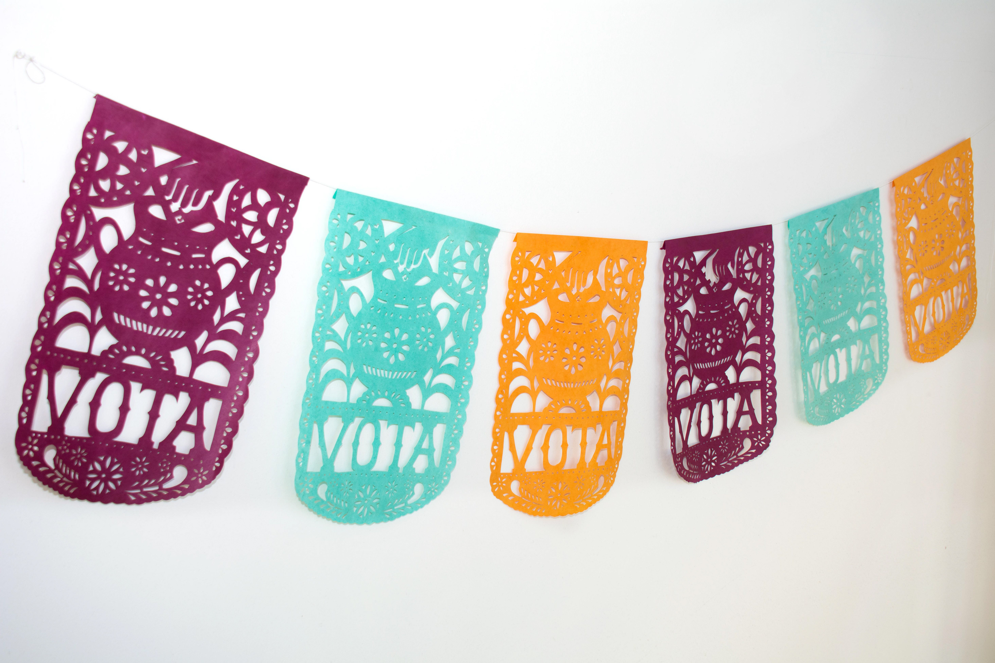 My take on the Get Out the Vote poster campaign, using papel picado