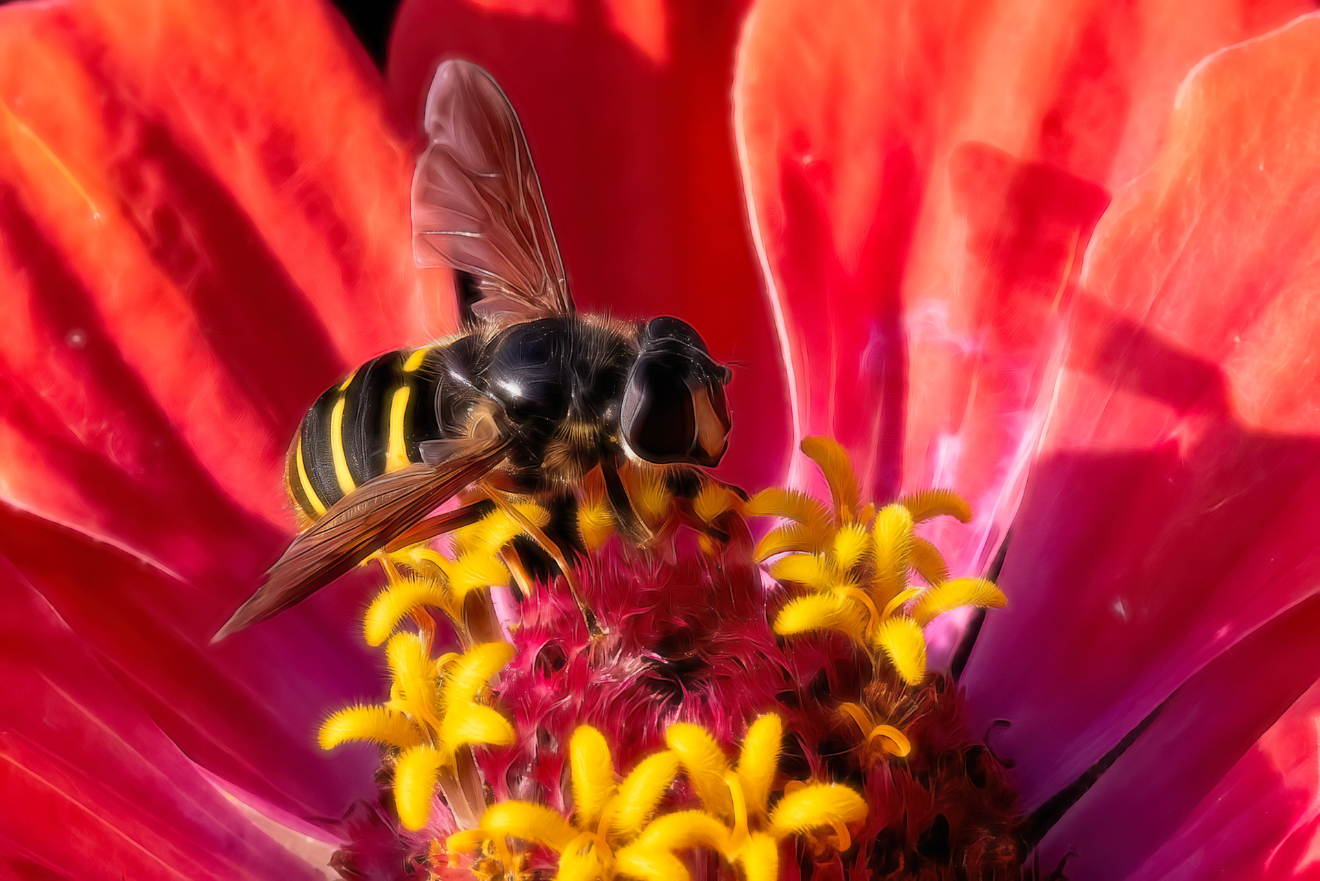 Wasp on Flower