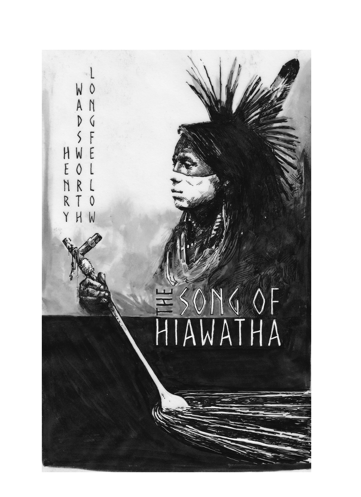 Joemart84 illustration deisgn the song of hiawatha book cover