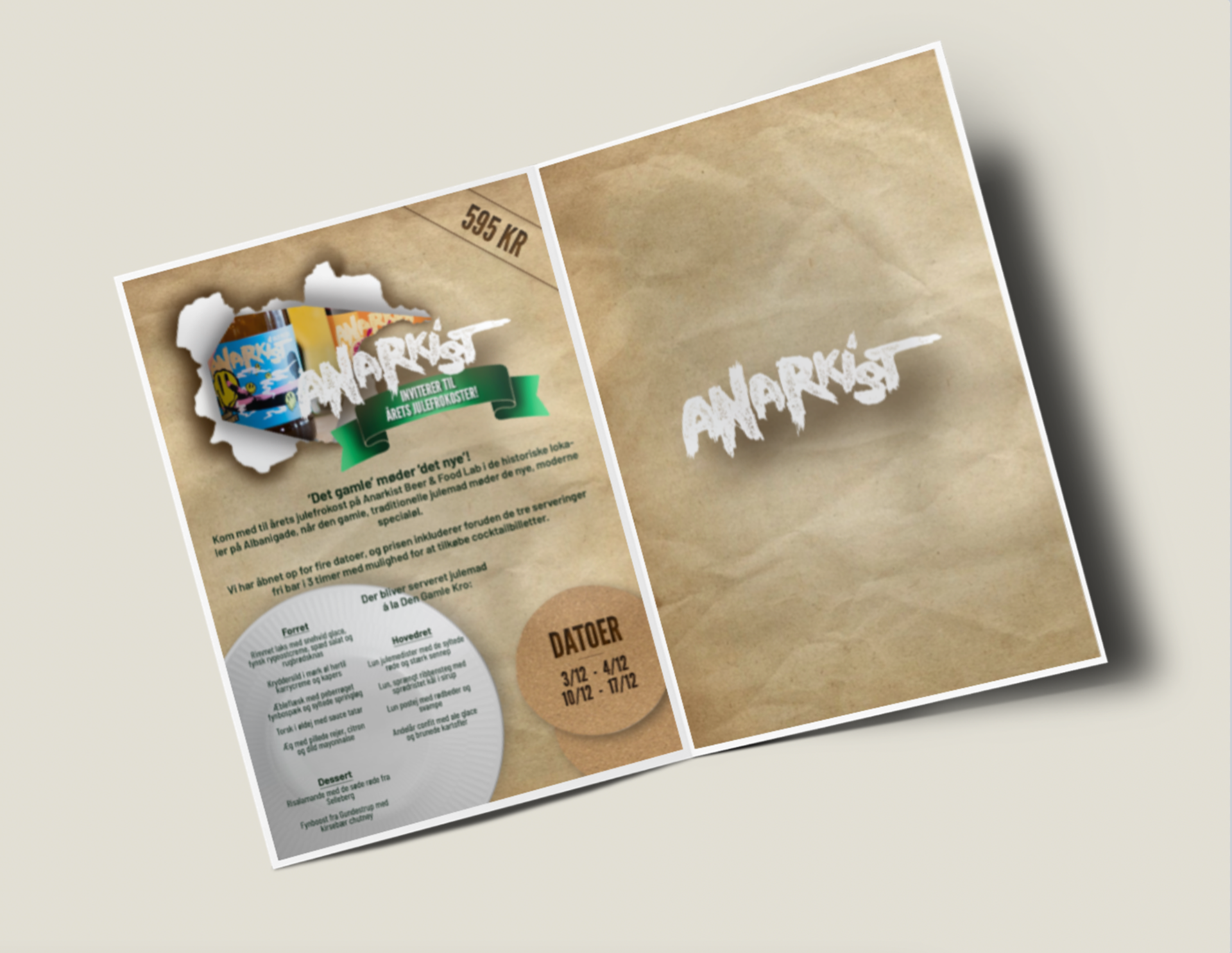 Flyer til eventet (forside + bagside)