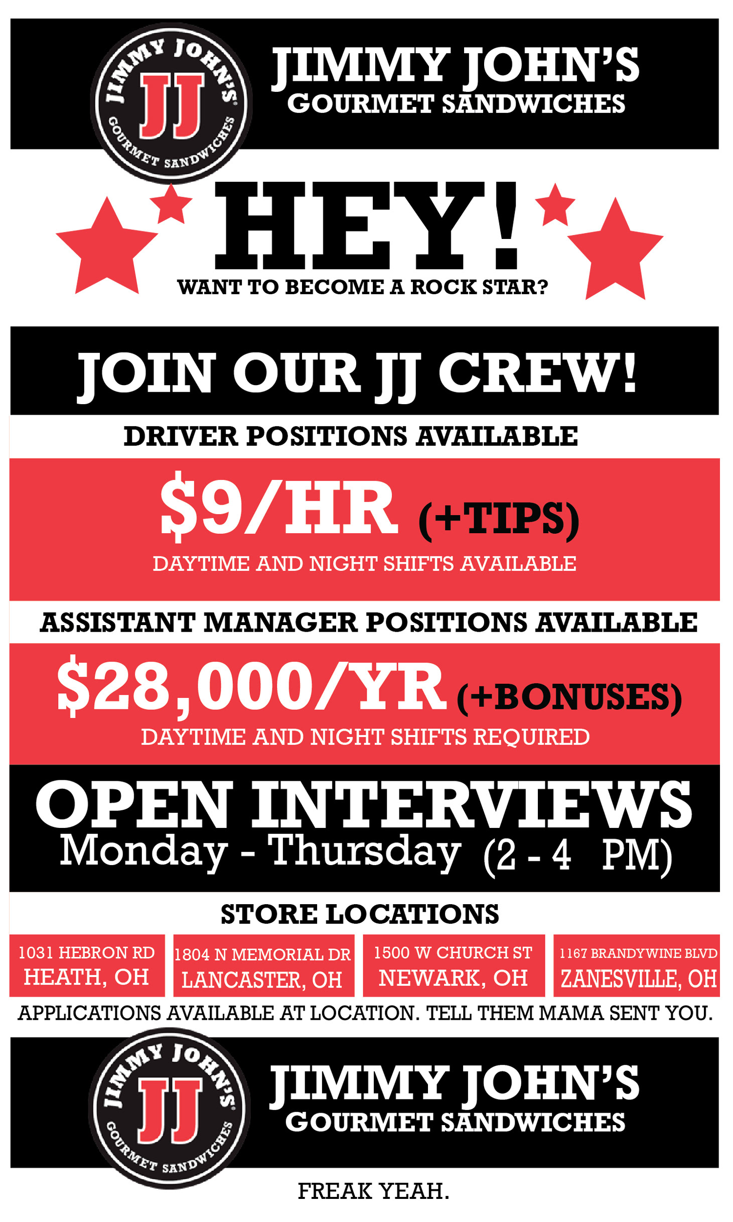 Jimmy John's Hiring Ad
