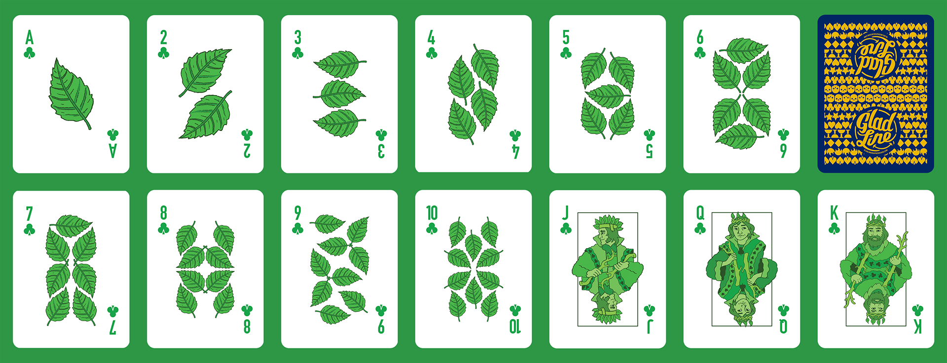 Glad Line 8 Suit Fully Illustrated Playing Card Deck