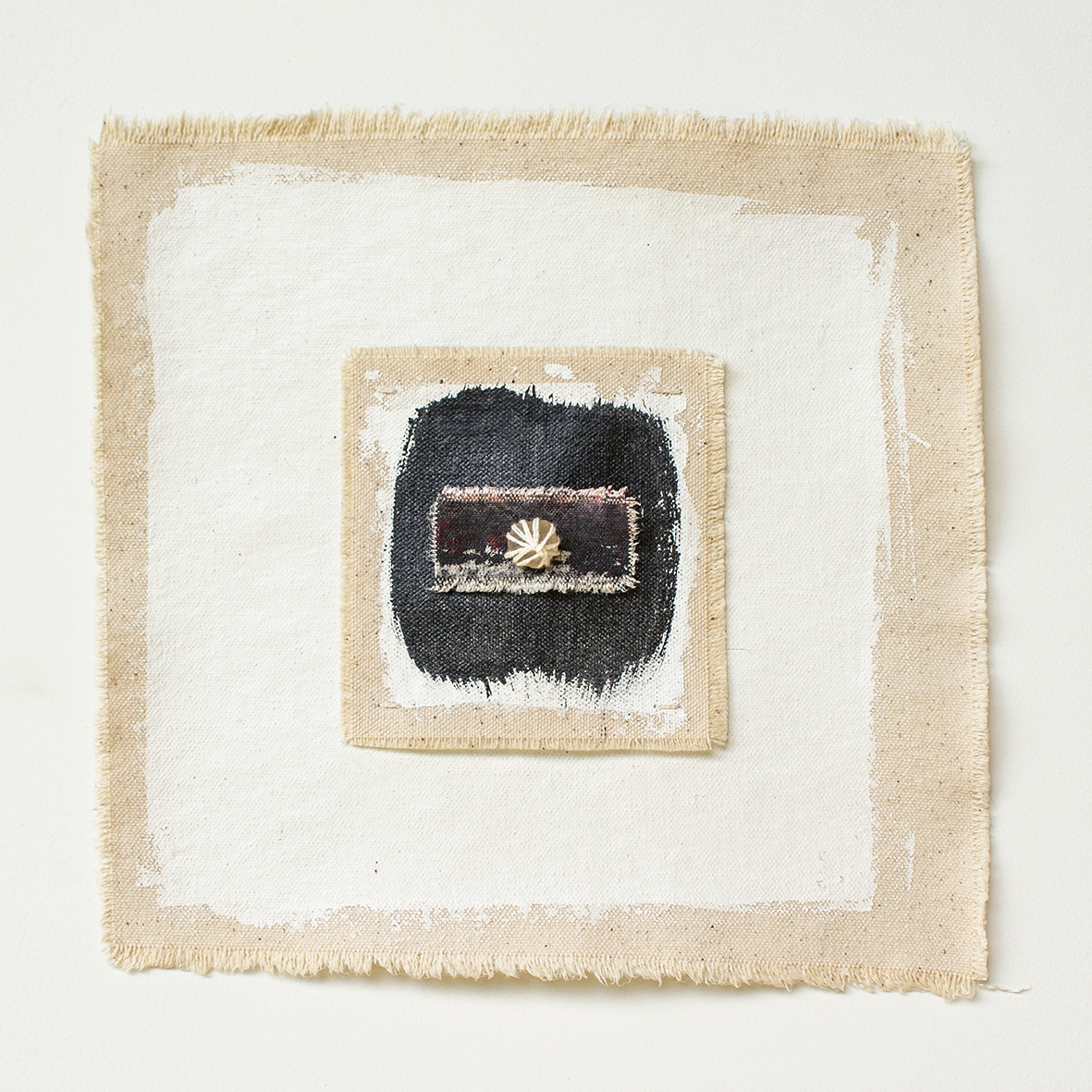 Dot, 2nd Generation of Units, Canvas + stones + acrylic paint, 12 x 12 in, 2020.