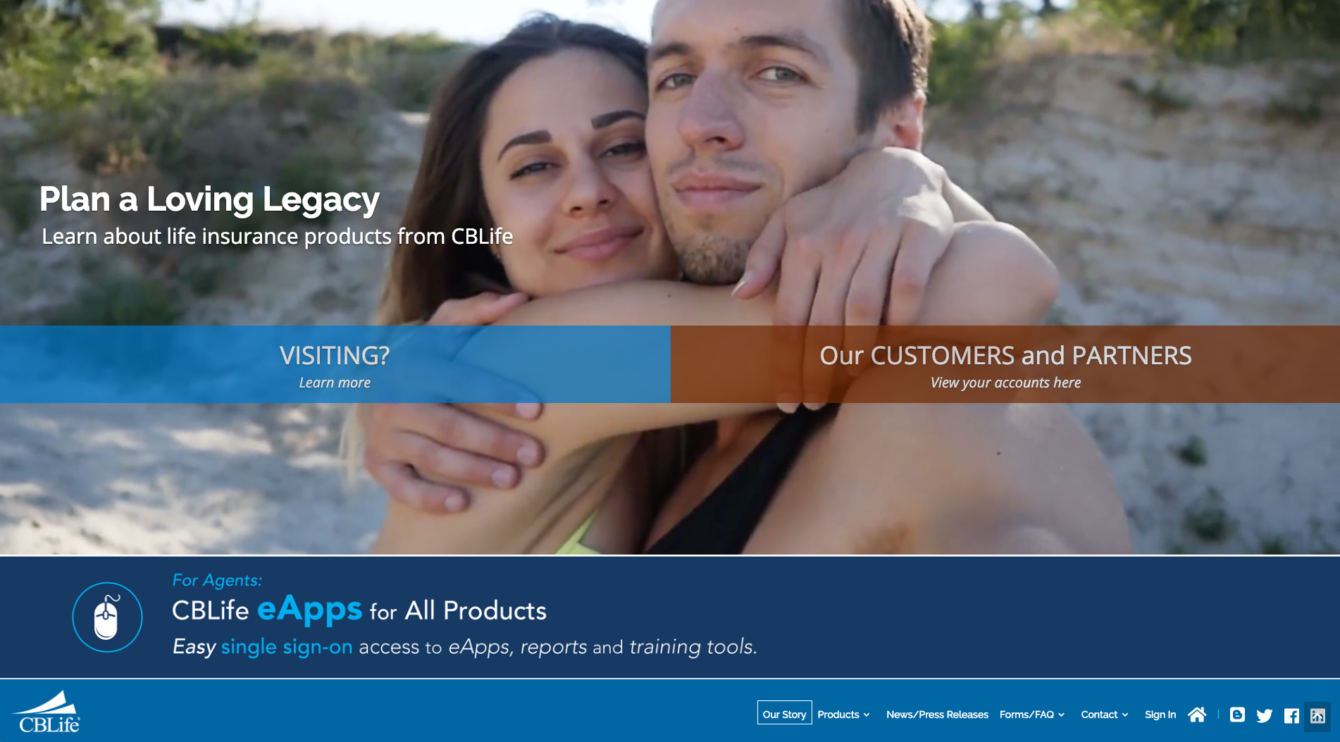 Public home page with video in widescreen.