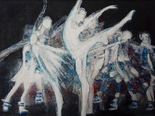 Lil’Buck Black Swan Monoprint 20 x 50 cm 2020
