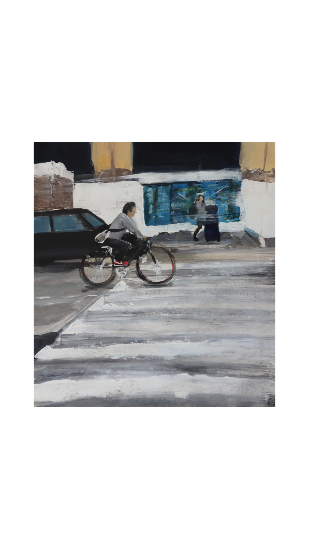 "Nikes in Japan", 2020, acrylic on canvas roll.