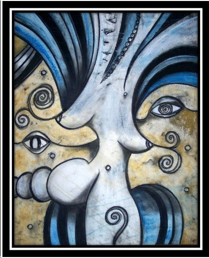 "Cosmos II" Acrylic, Ink, Pastel on Paper 22x28" (Sold)