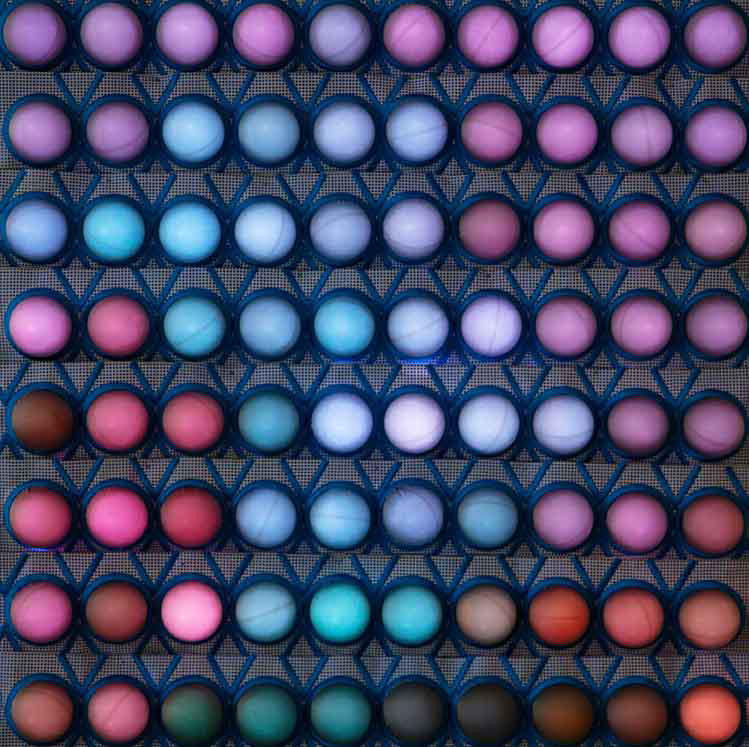 Scale: 600mm X 600mm X 40mm Materials Embroidery, LED's, facial recognition technology and code & Arduino