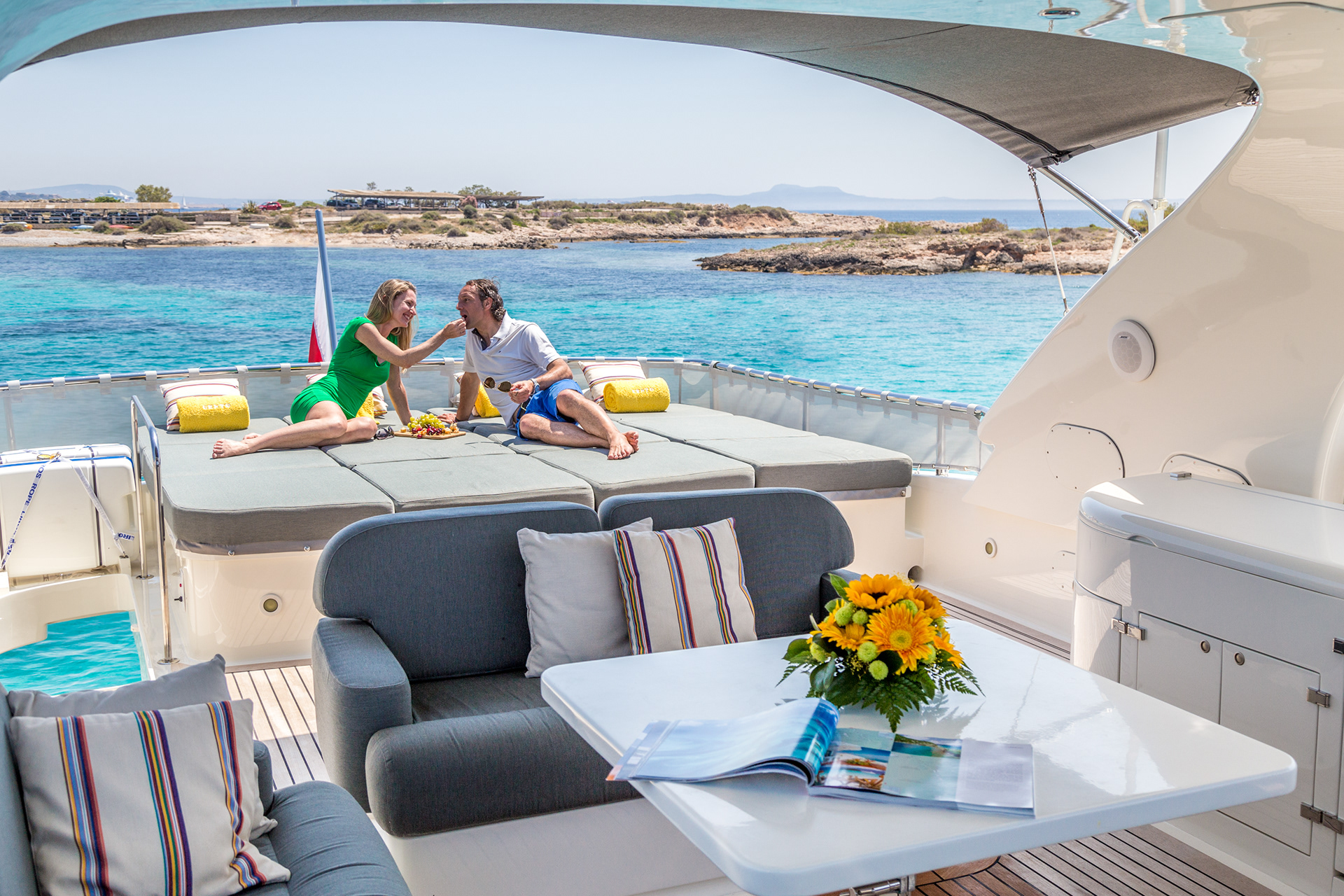 Yacht upper deck photo