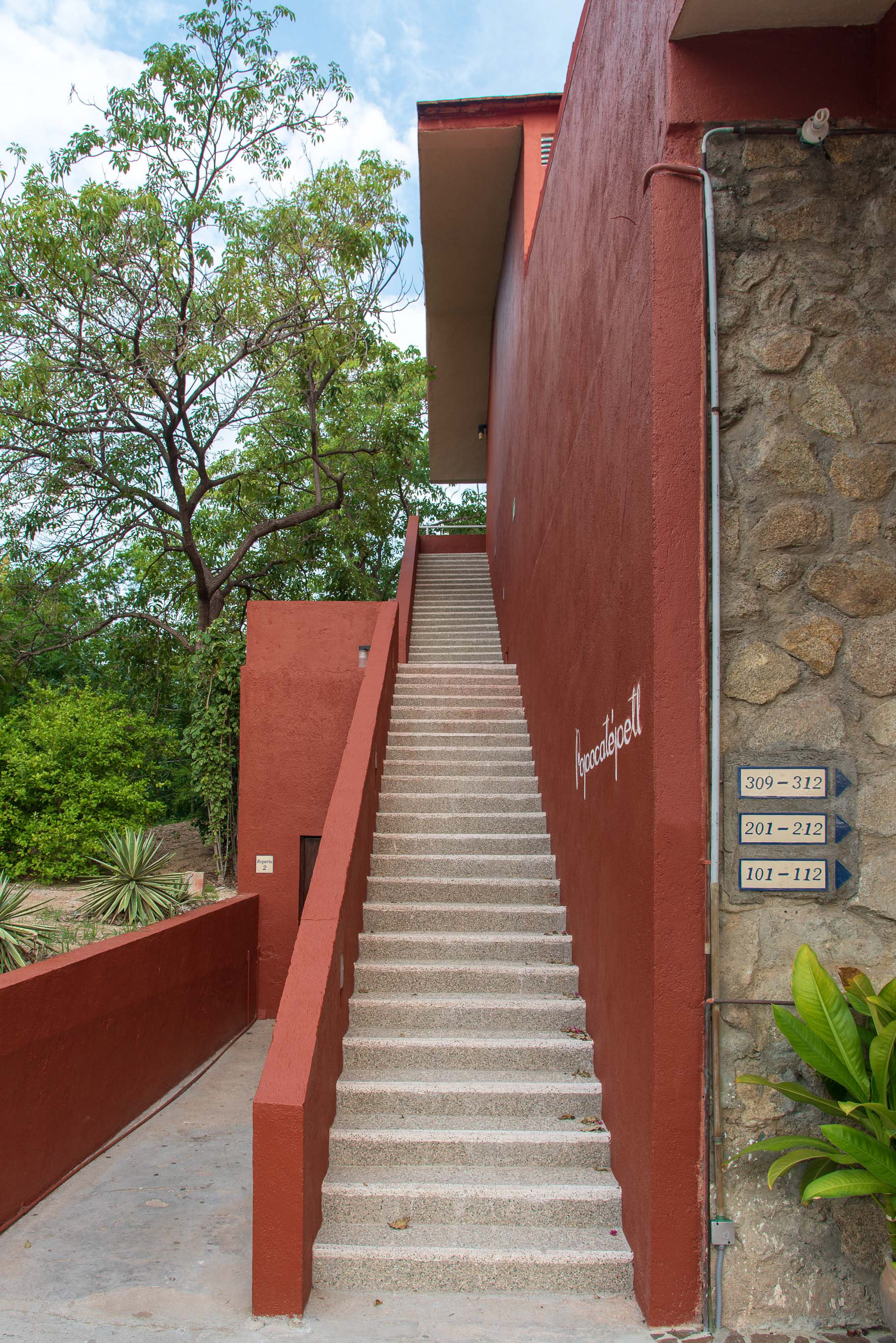 Stairs to our room. First impression is of torturous climb but the satisfaction of getting to the top can't be understated.