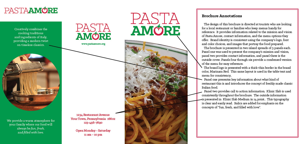 Janice Ressler Pasta Amore Marketing Materials