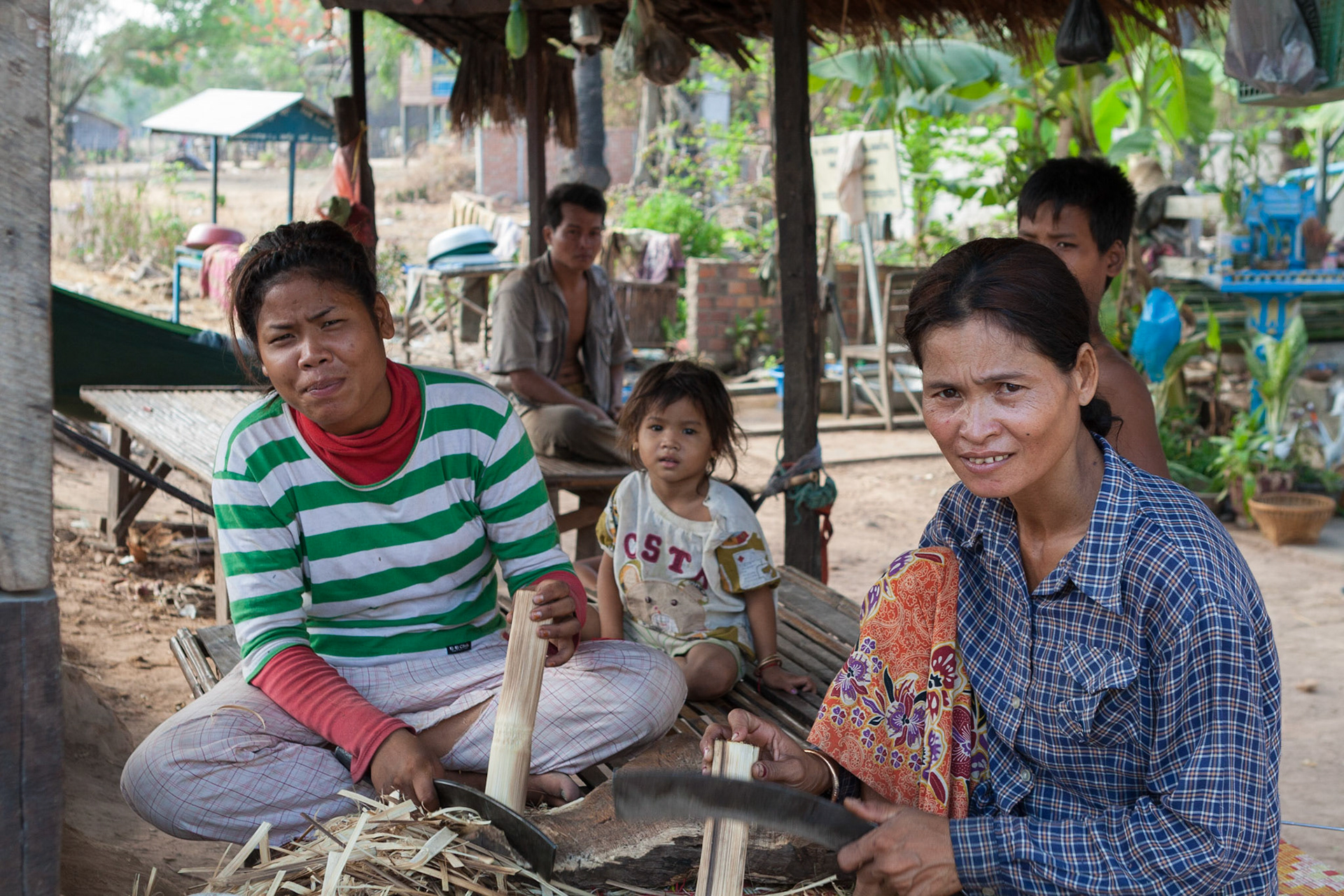 Cambodian Family on the way to Tonle Sap Lake