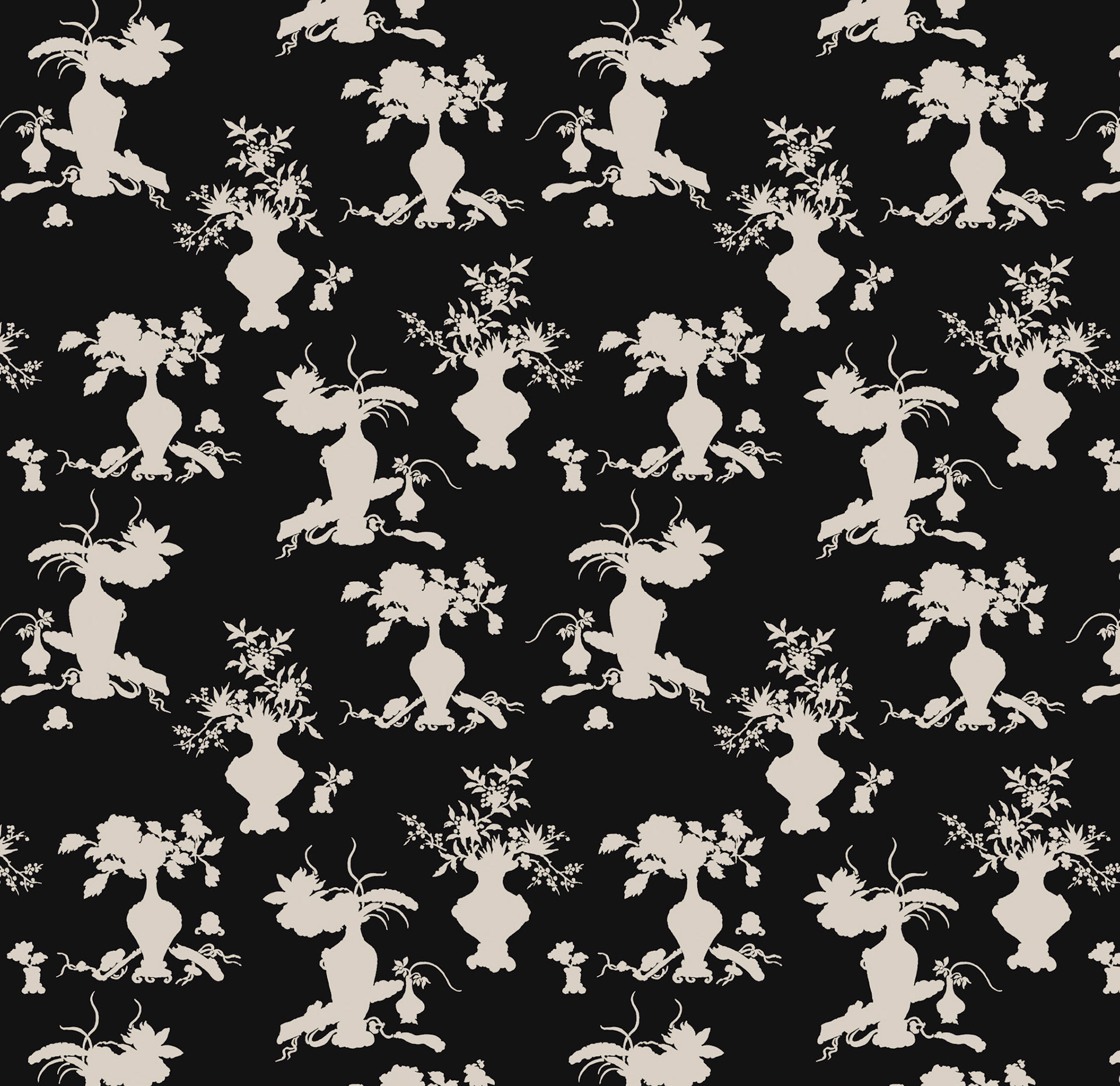 Asian Floral Vases_Reverse on charcoal