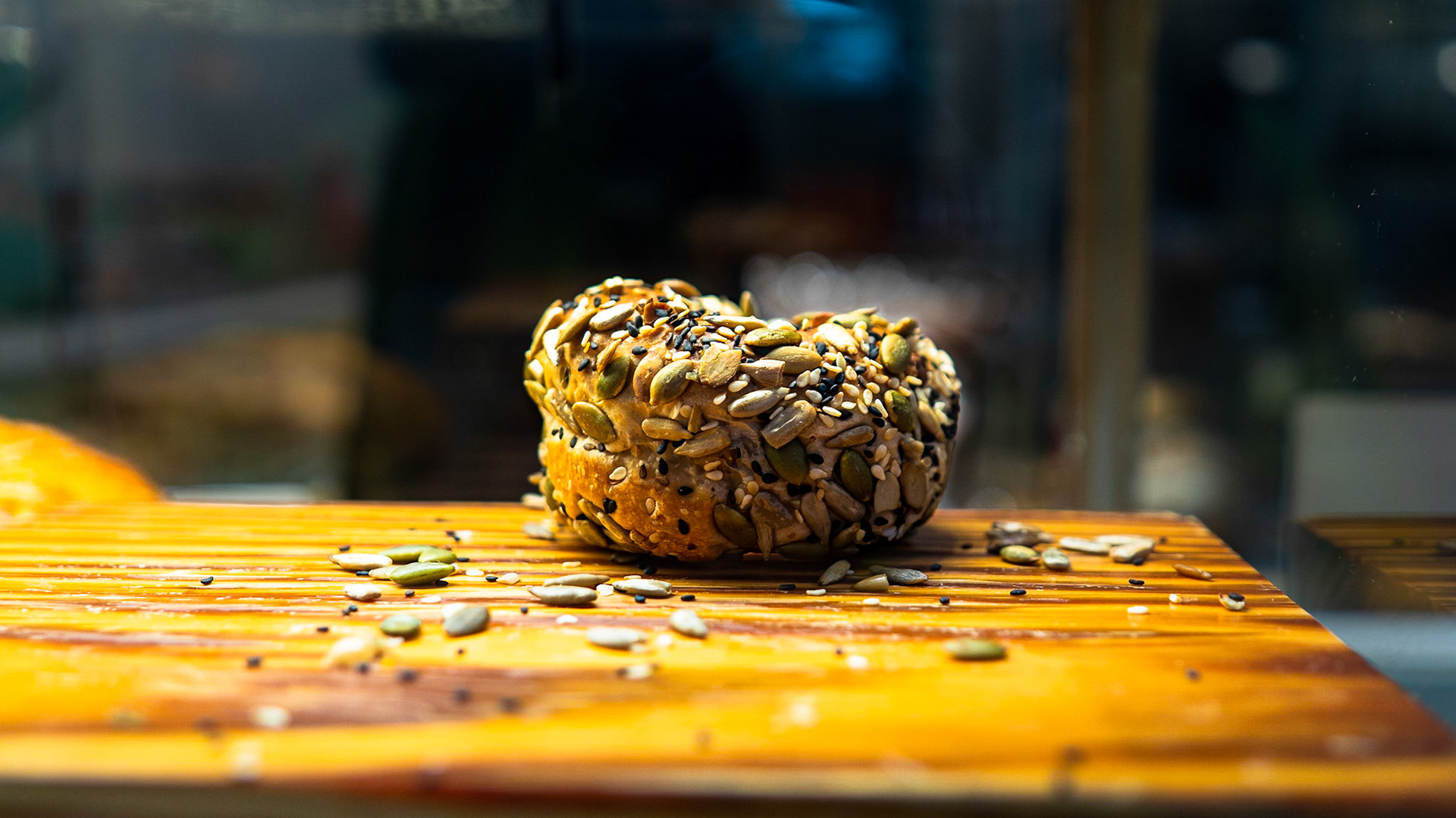 A bun? A Bagel?

I don't know what it was under all those seeds, but I do know it was delicious!

Since I polished off the last one!