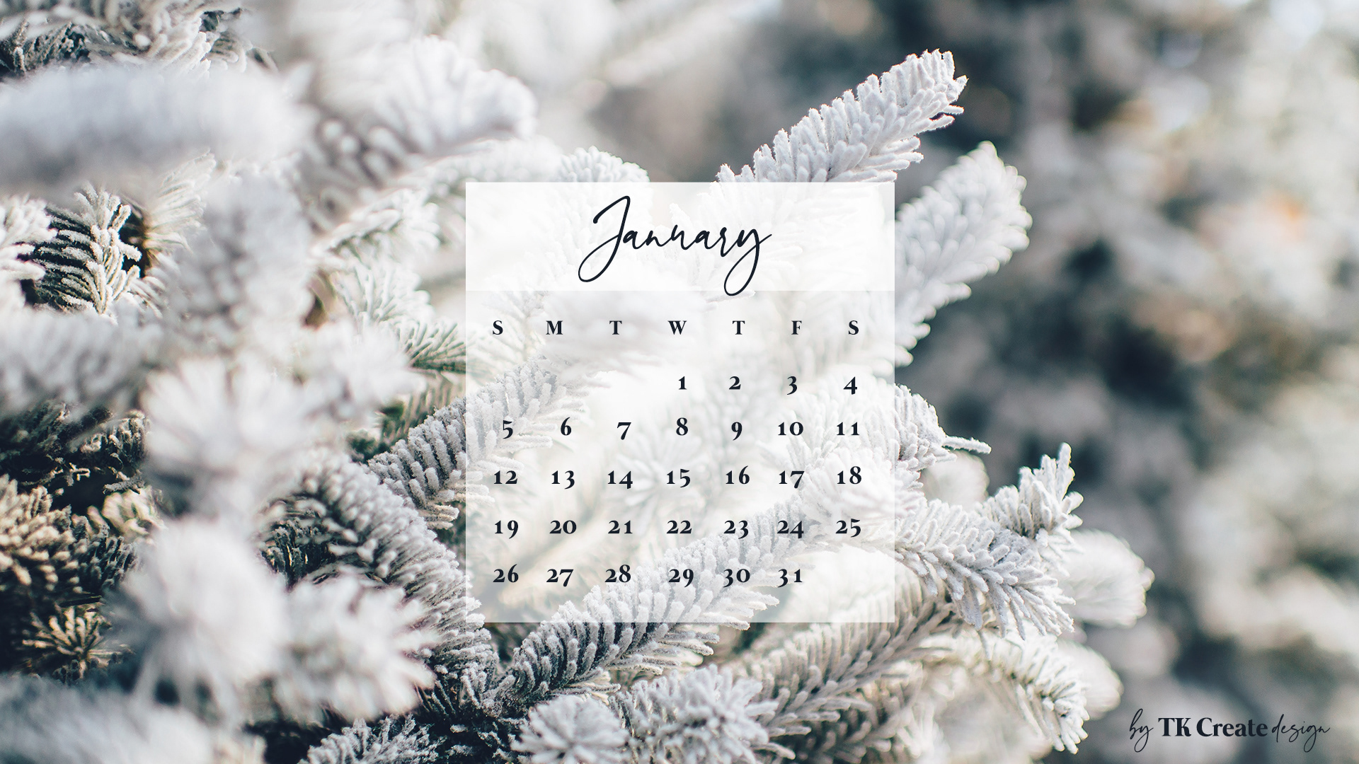 Tatiana K - January 2020 FREE Downloadable Calendar