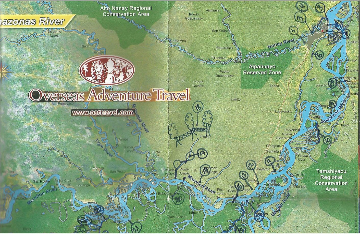 Iquitos near the upper right hand corner - day trips on the Nanay River