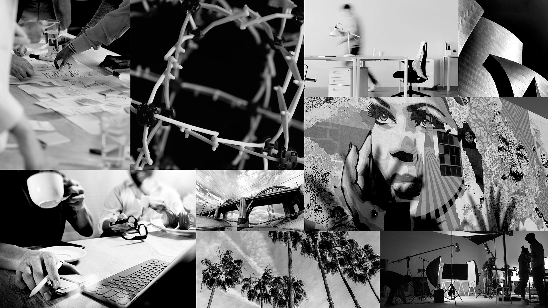 collage of images for Long Beach graphic design studio