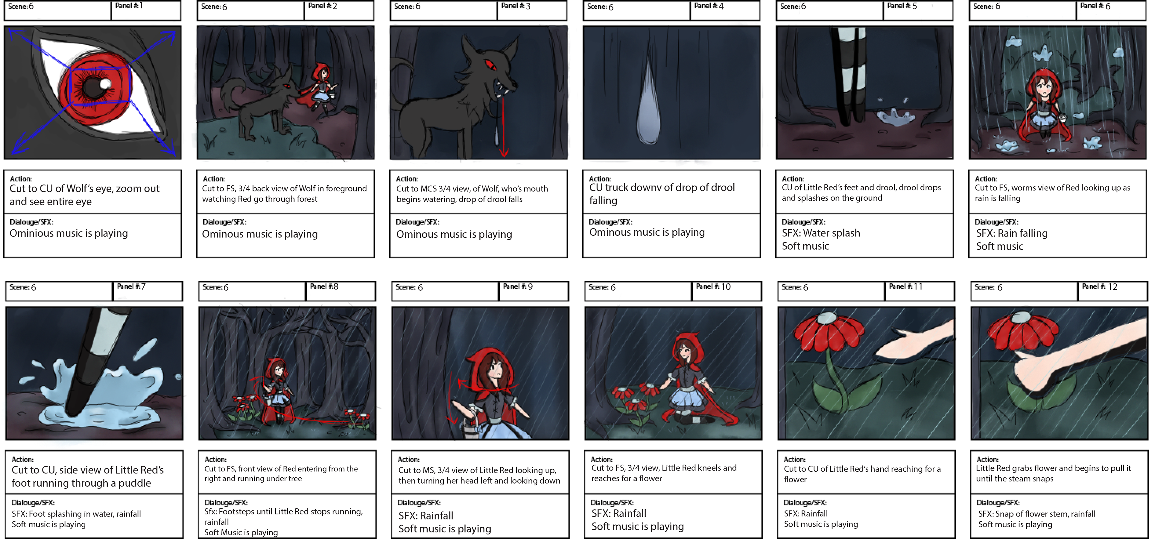 Ariana Knox Little Red Riding Hood Storyboard Concepts