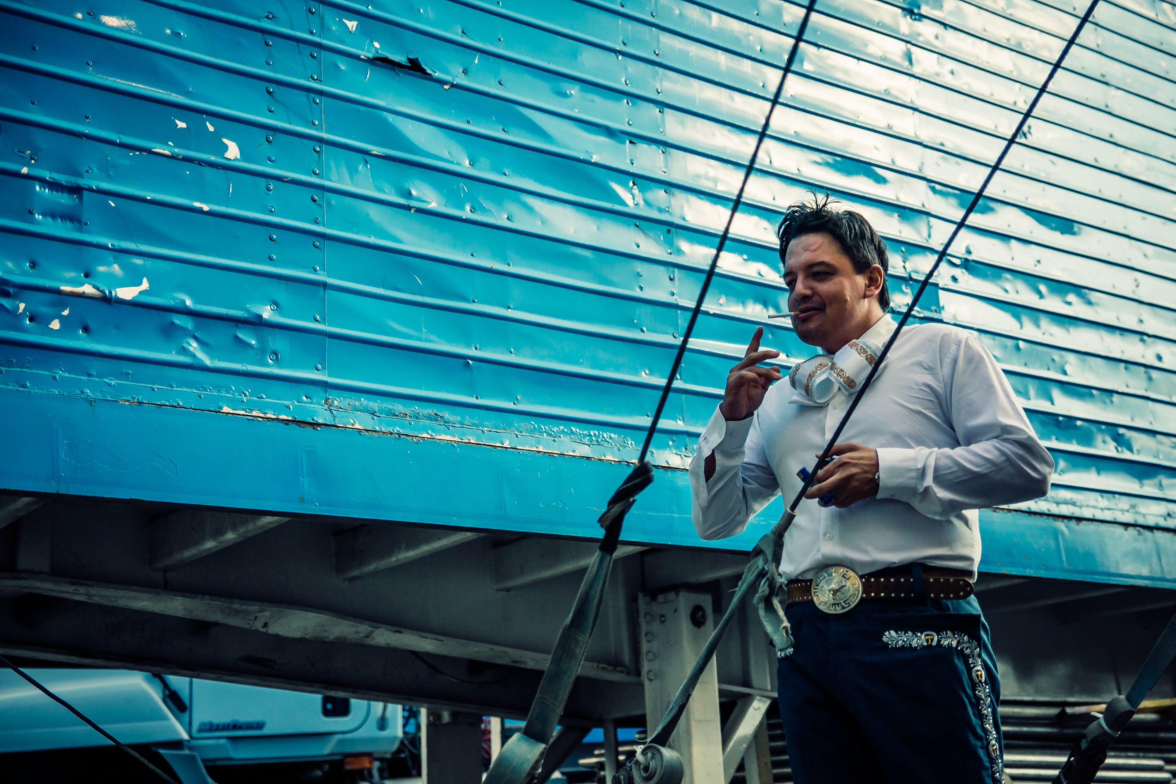 Mr. Chicharron taking a break between shows. Caracas 2015