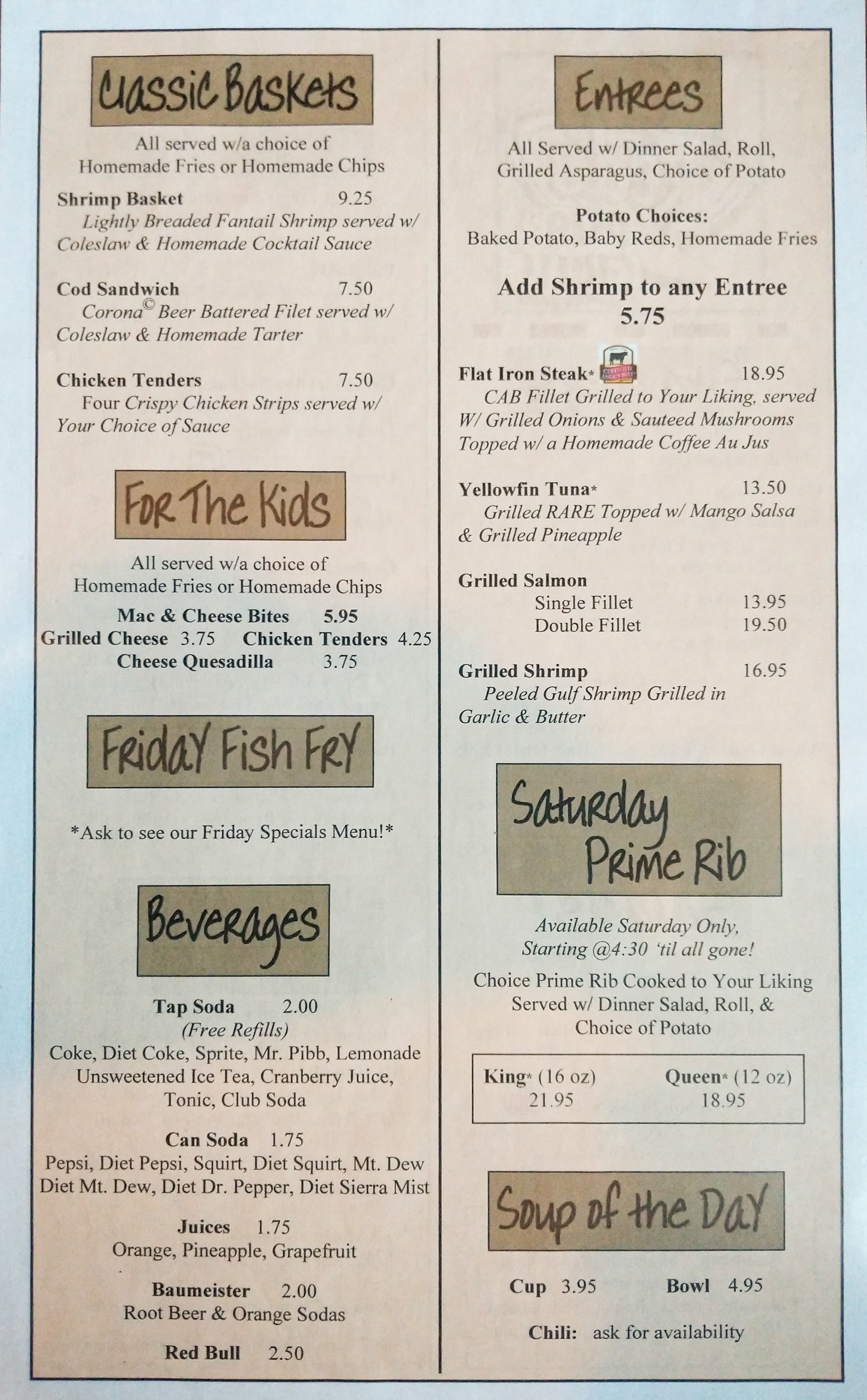 Old Menu - Back