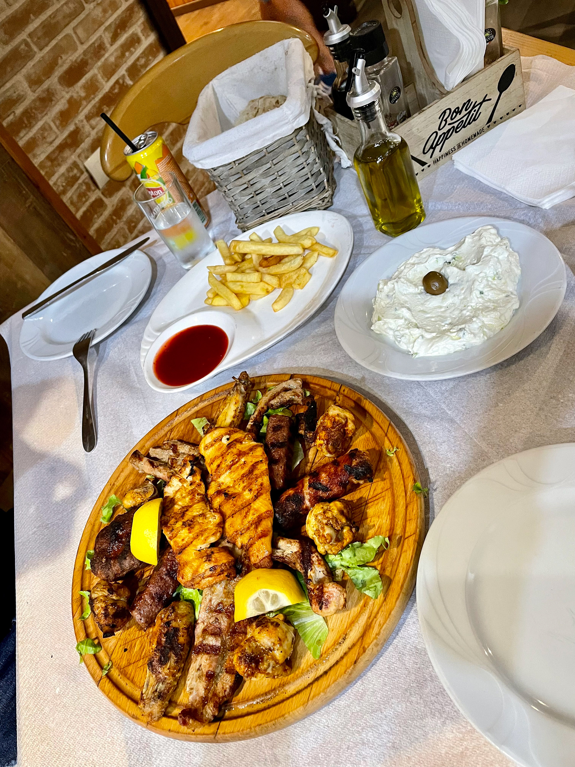 Mixed Grill with sides at Tek Zgara Tirones