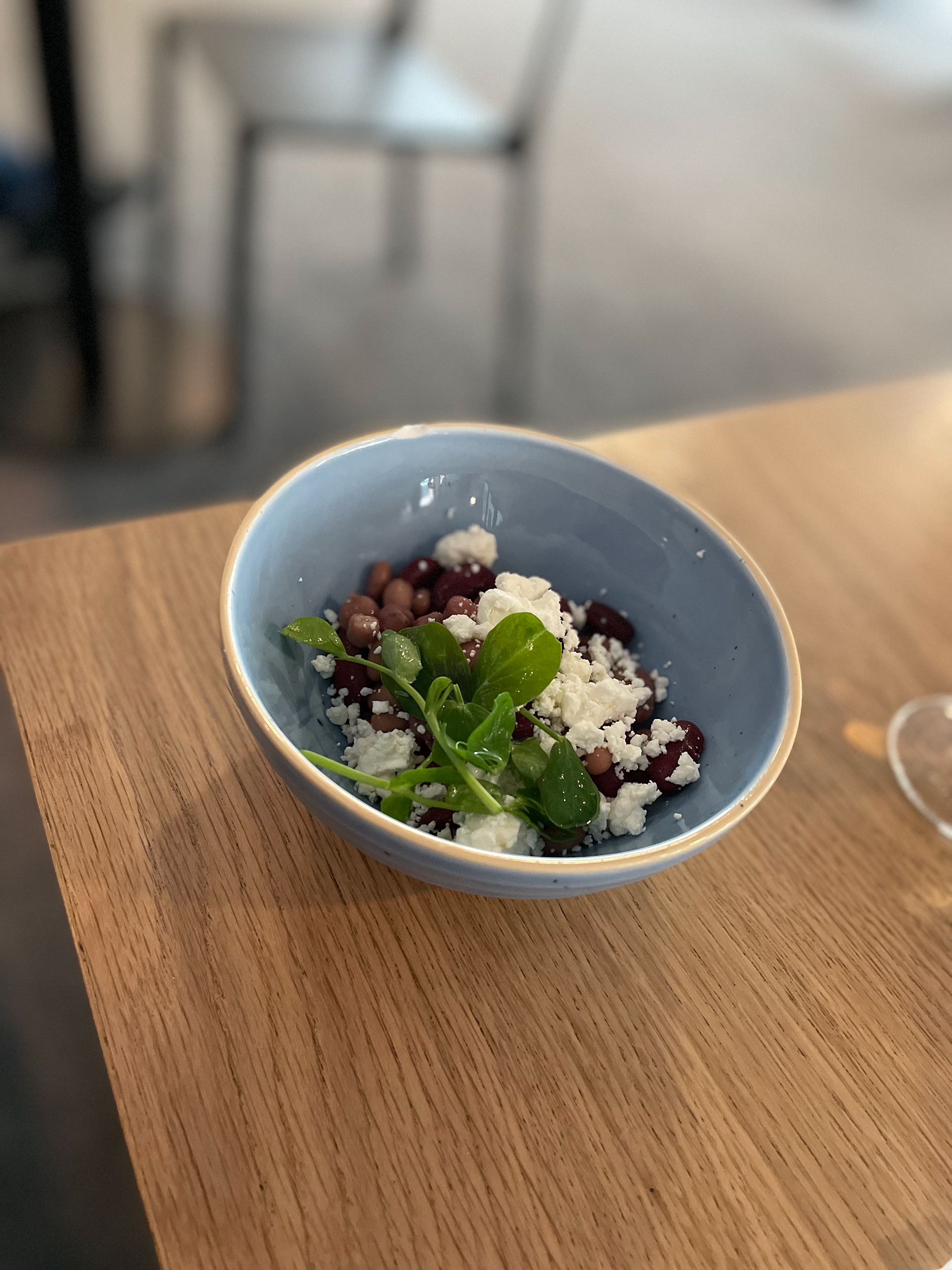 Five Bean Salad with crumbled Feta and French Dressing