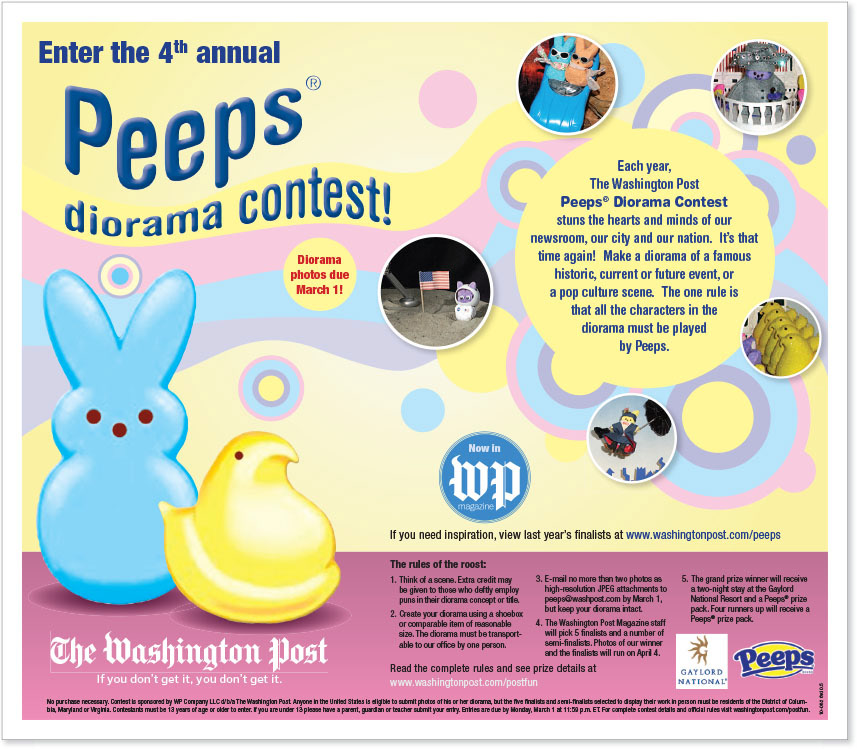 Seth Kalish Washington Post PEEPS Contest advertisement