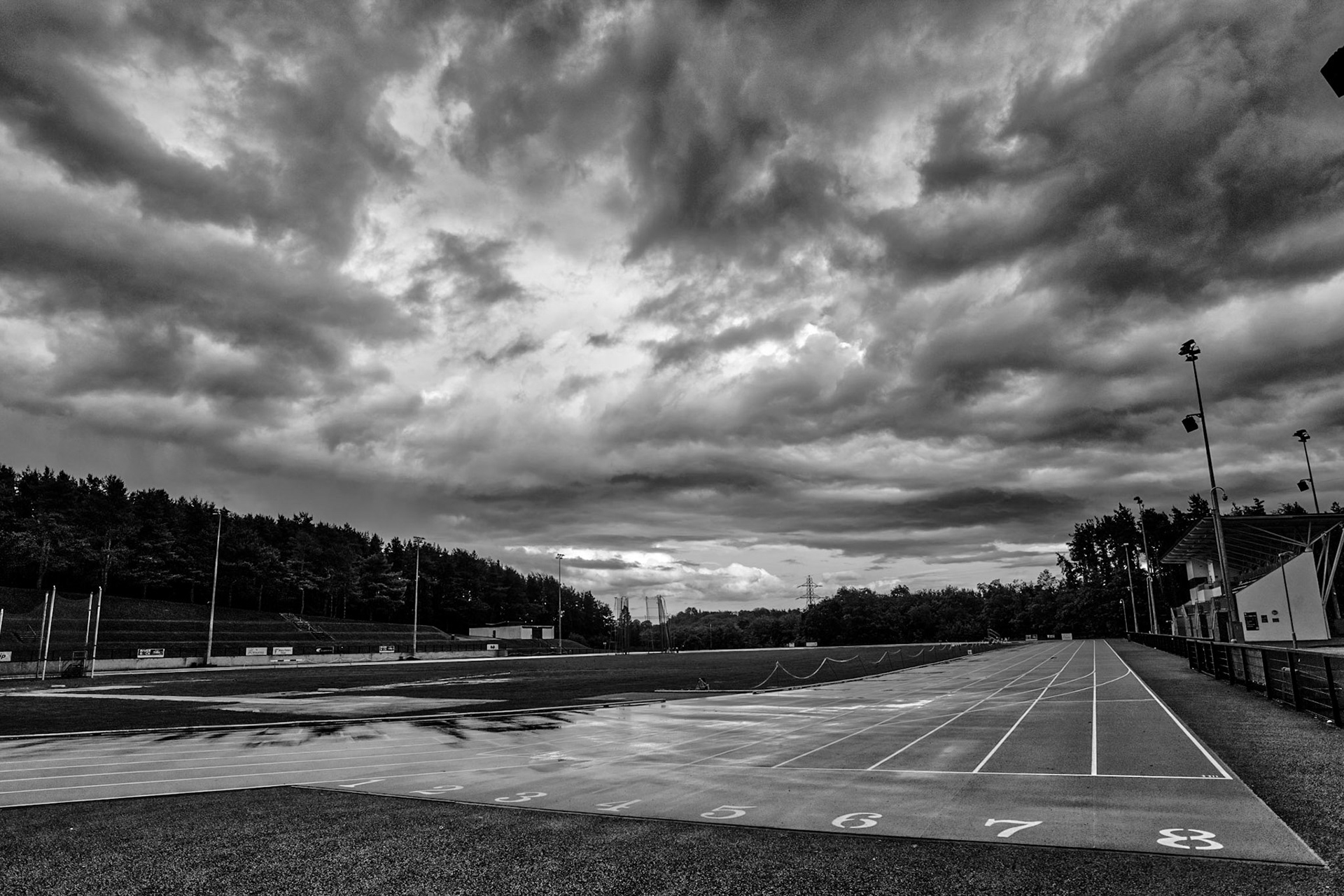 Yes, another wet day at Mary Peters track