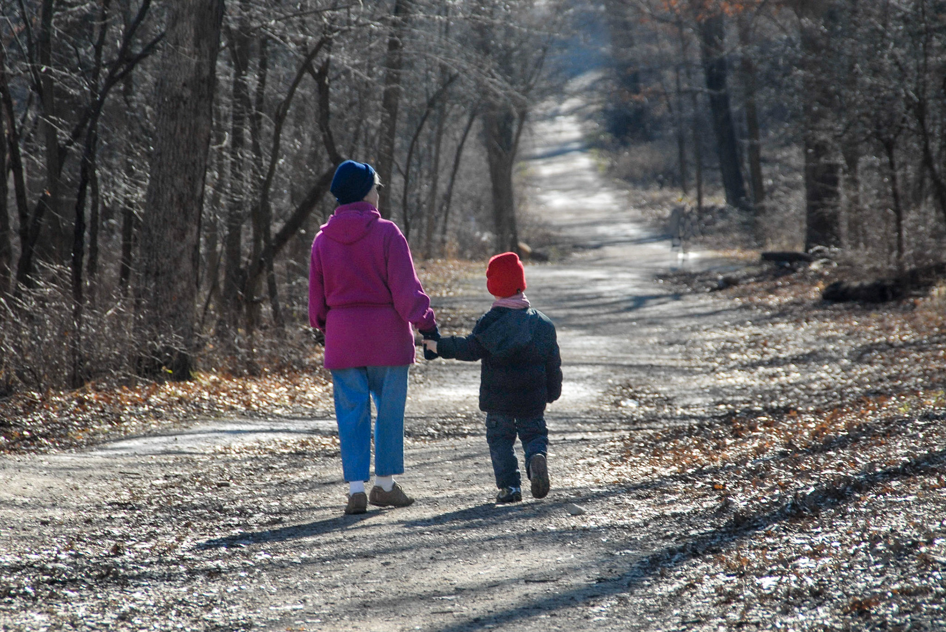 Busia and Carter - Swallow Cliff Woods, Palos Park IL - January 2012