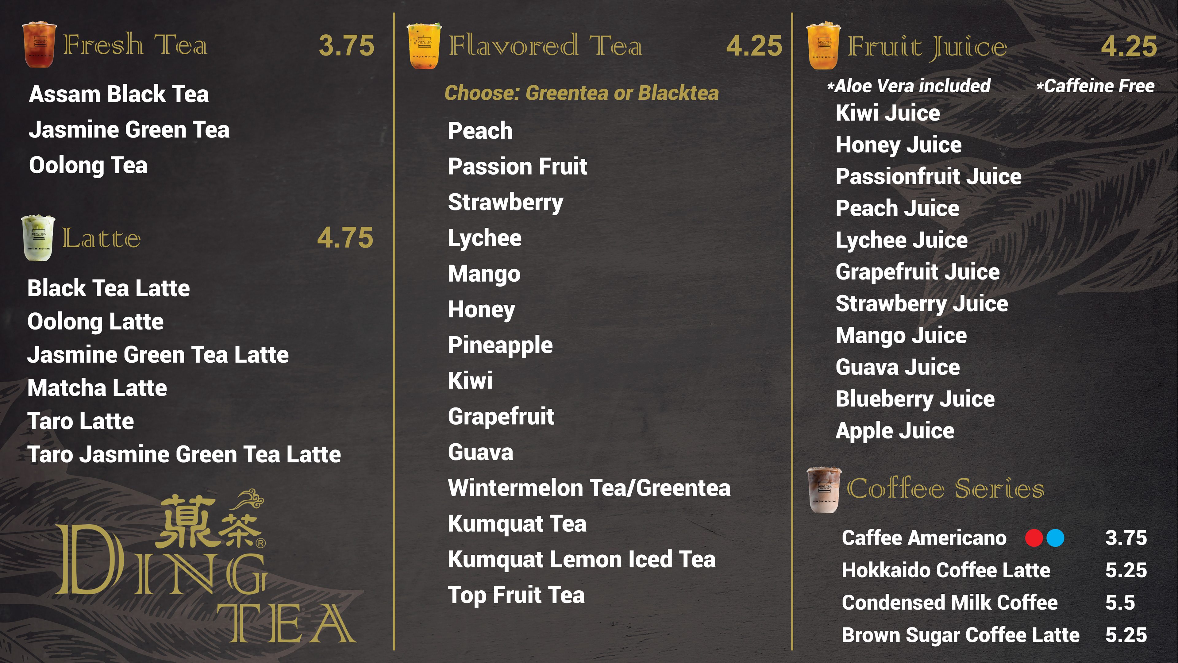 Menu - DING TEA