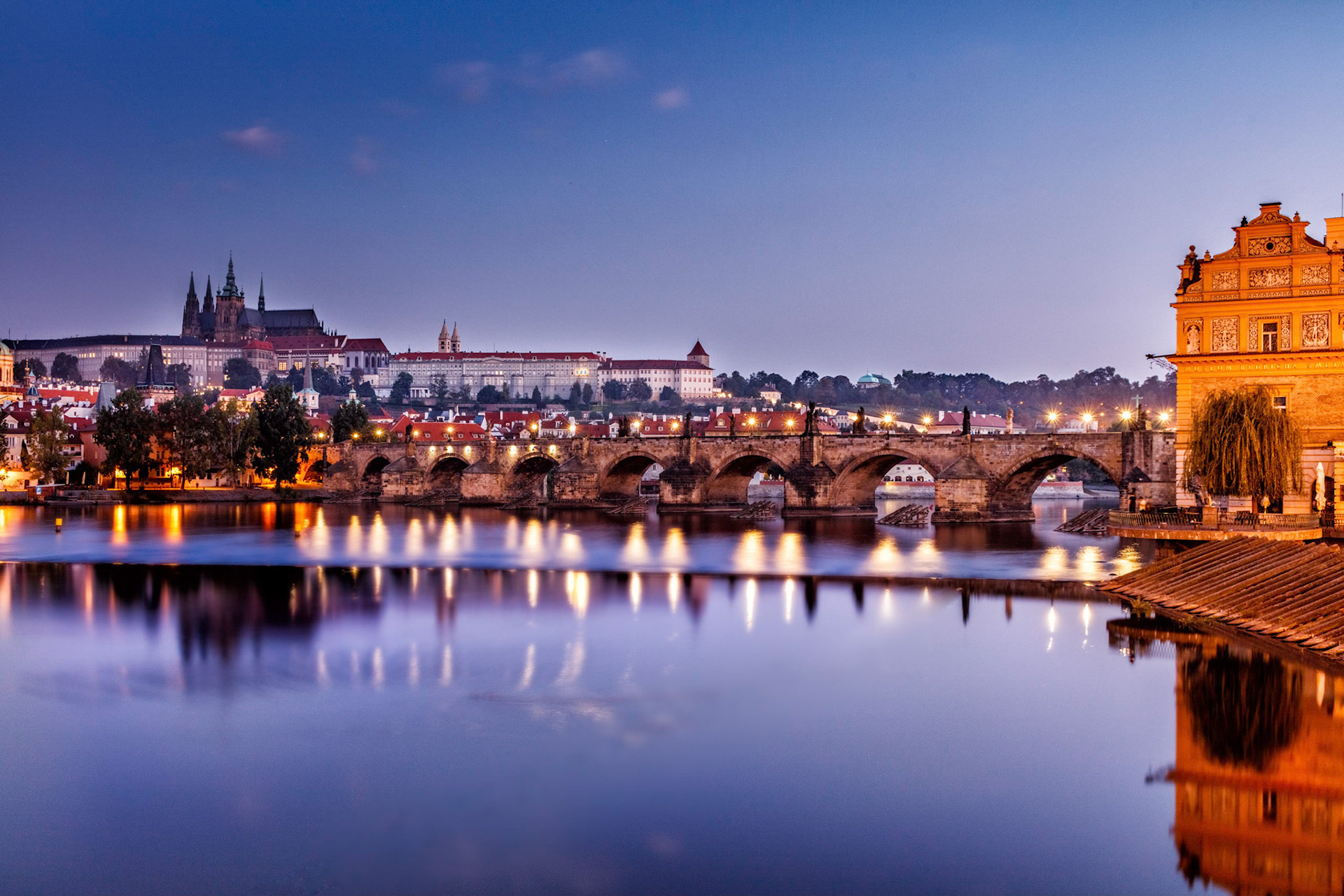 Sunrise on the Charles Bridge, Prague, Czech Republic