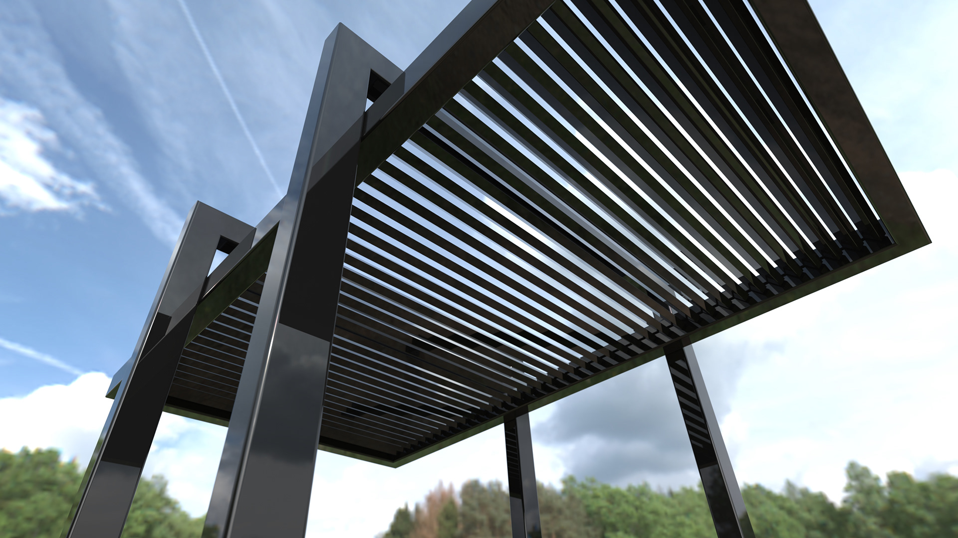 Stair & balustrade with twin lower flights.