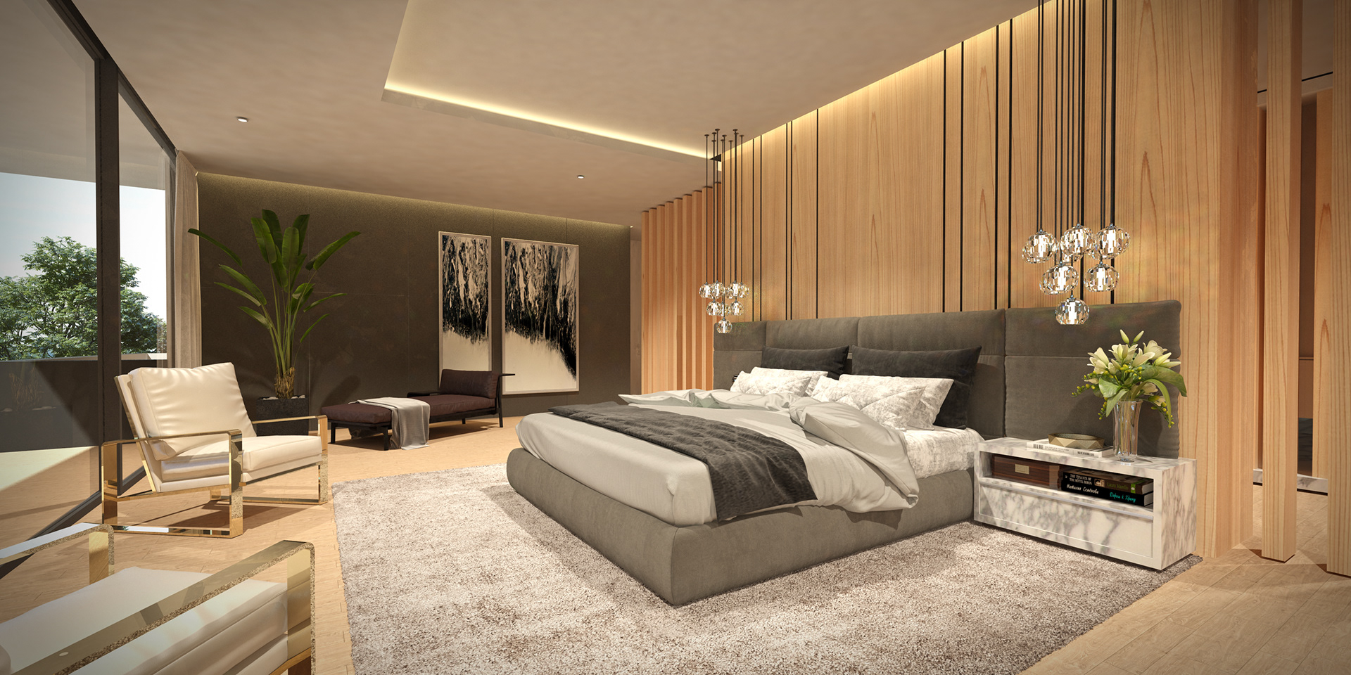 Modern master bedroom