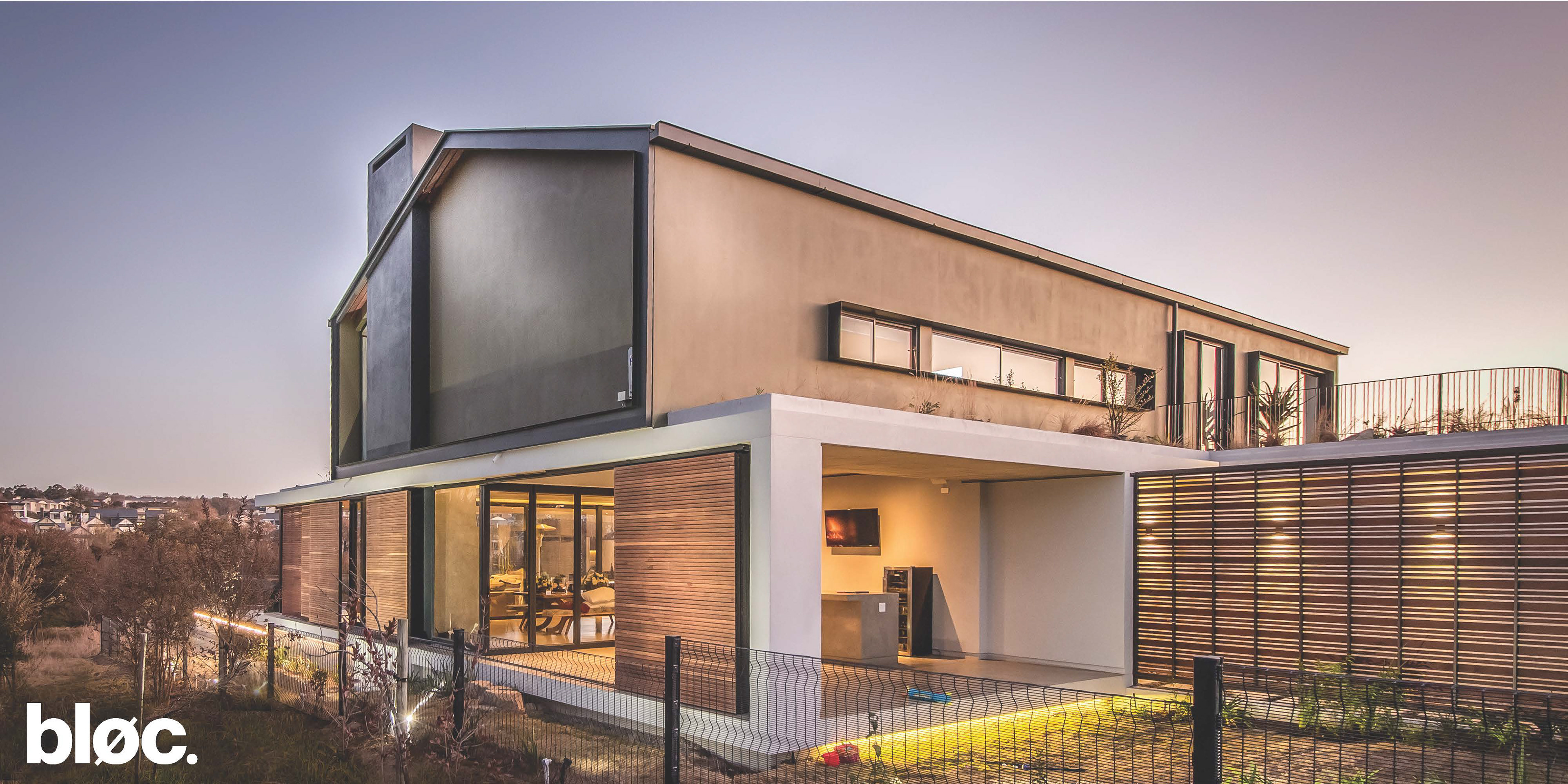 Modern double storey home with pitched roof