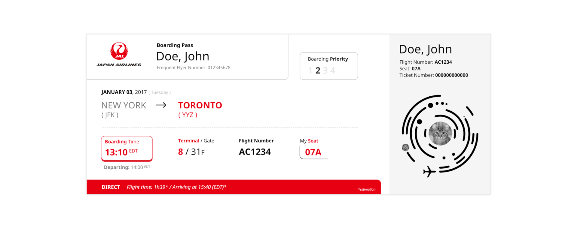 Universal Boarding Pass Animated gif