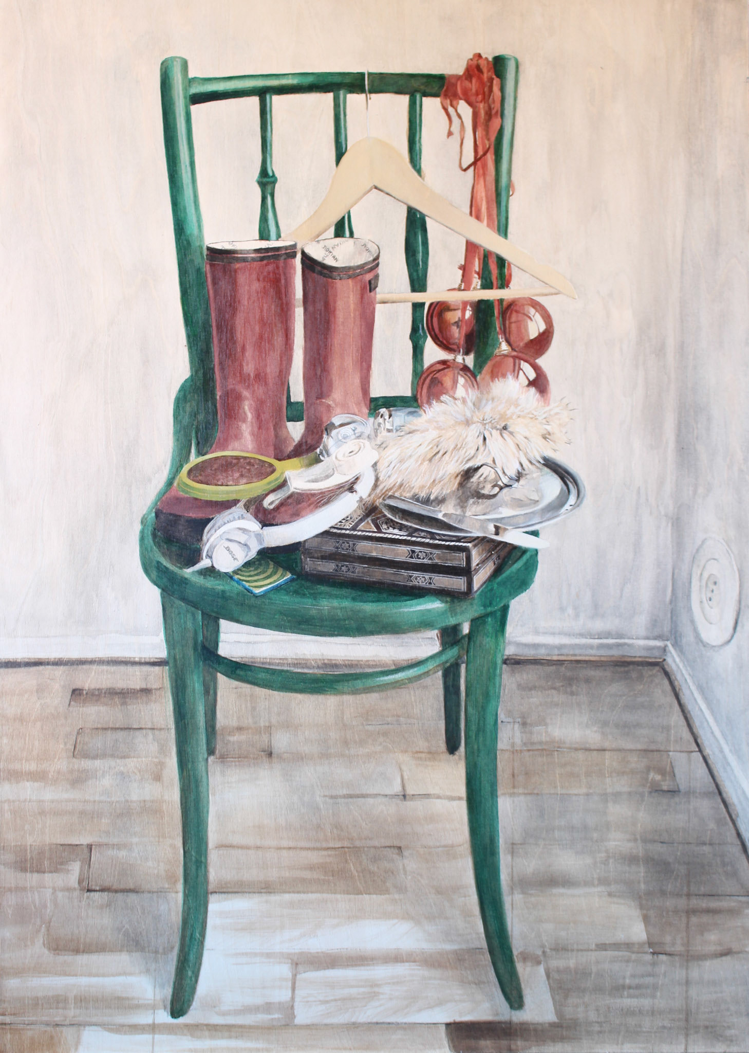 Vieras I, 2019, egg tempera on plywood, 122 x 87 cm