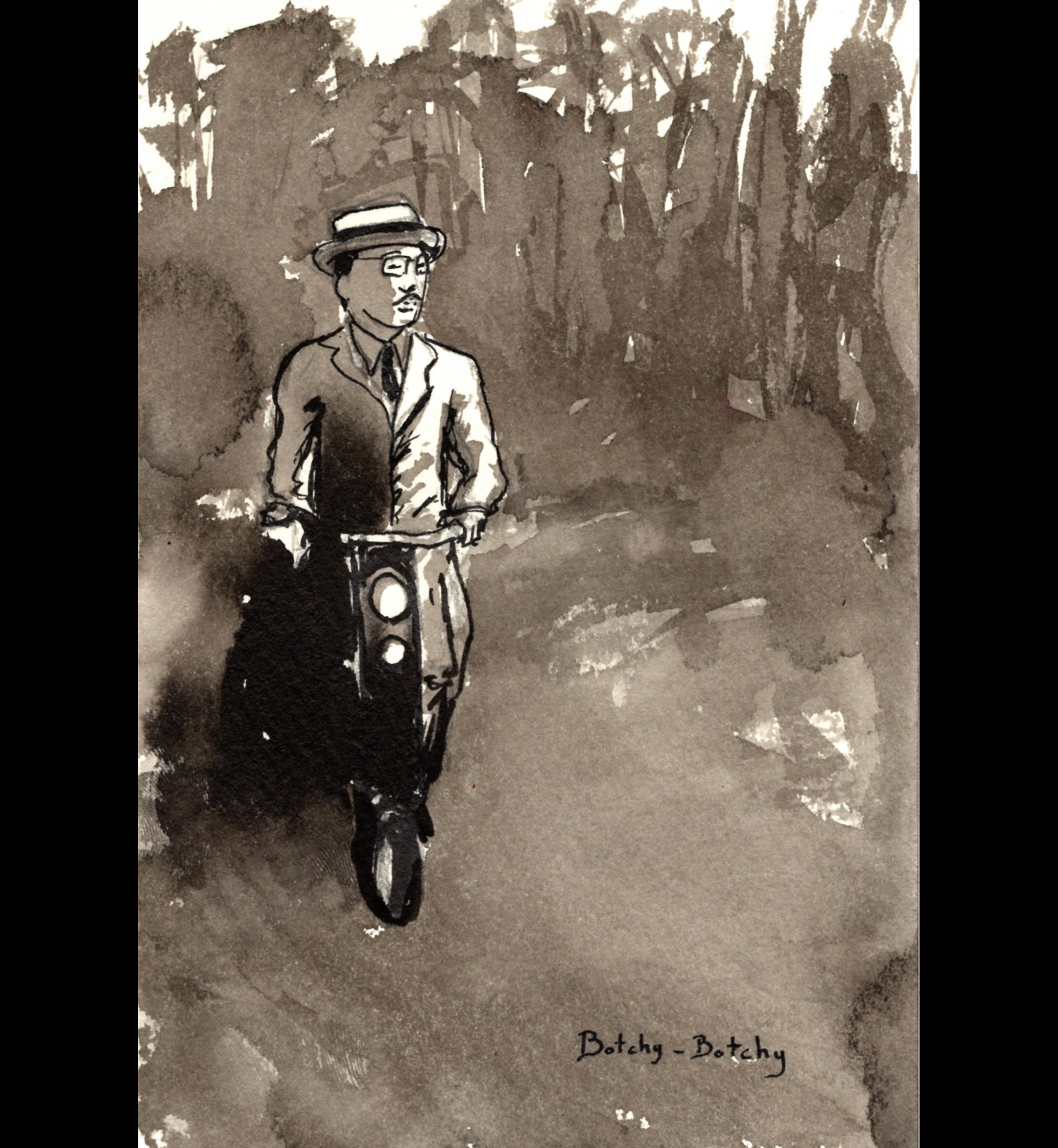 Hiro-HIto, , ink on paper, 100x148mm
