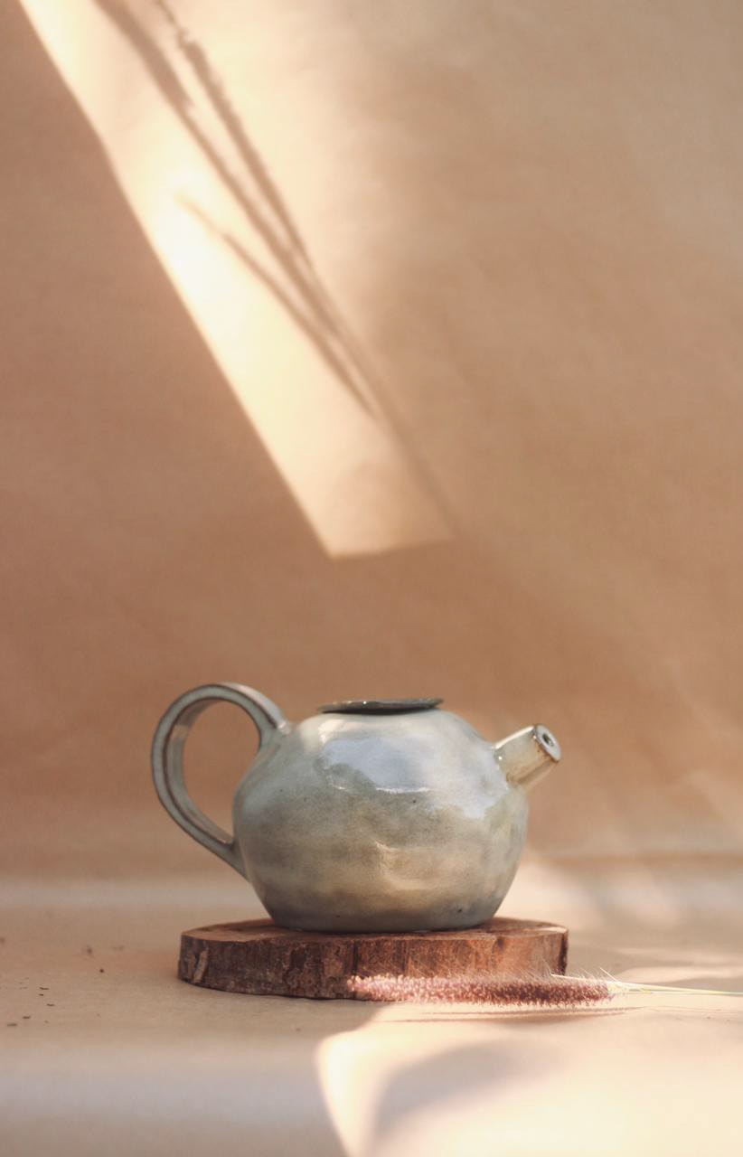 Bule verde nublado, queimado em alta temperatura, perfeito para chás dás cinco